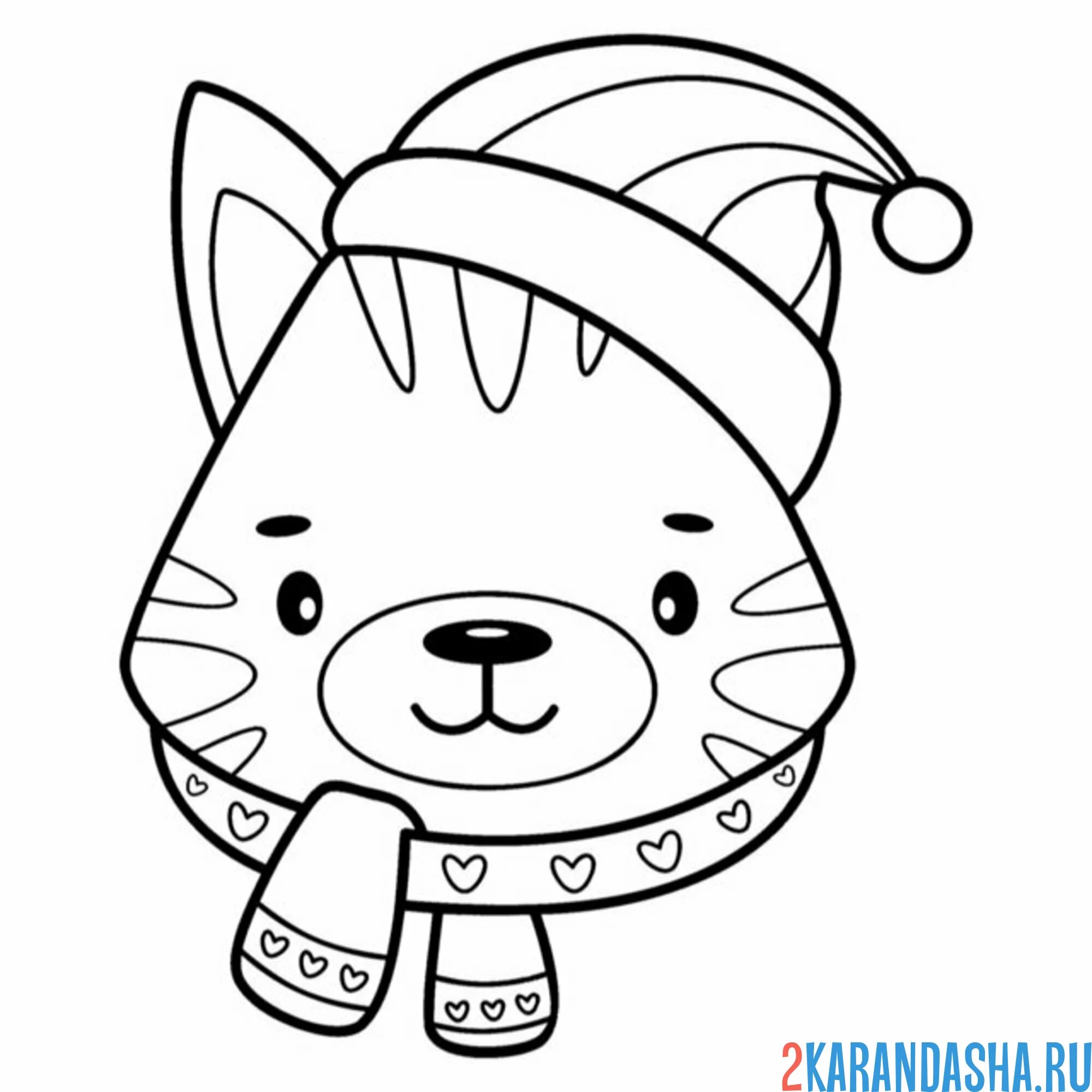 Раскраска зимний тигр