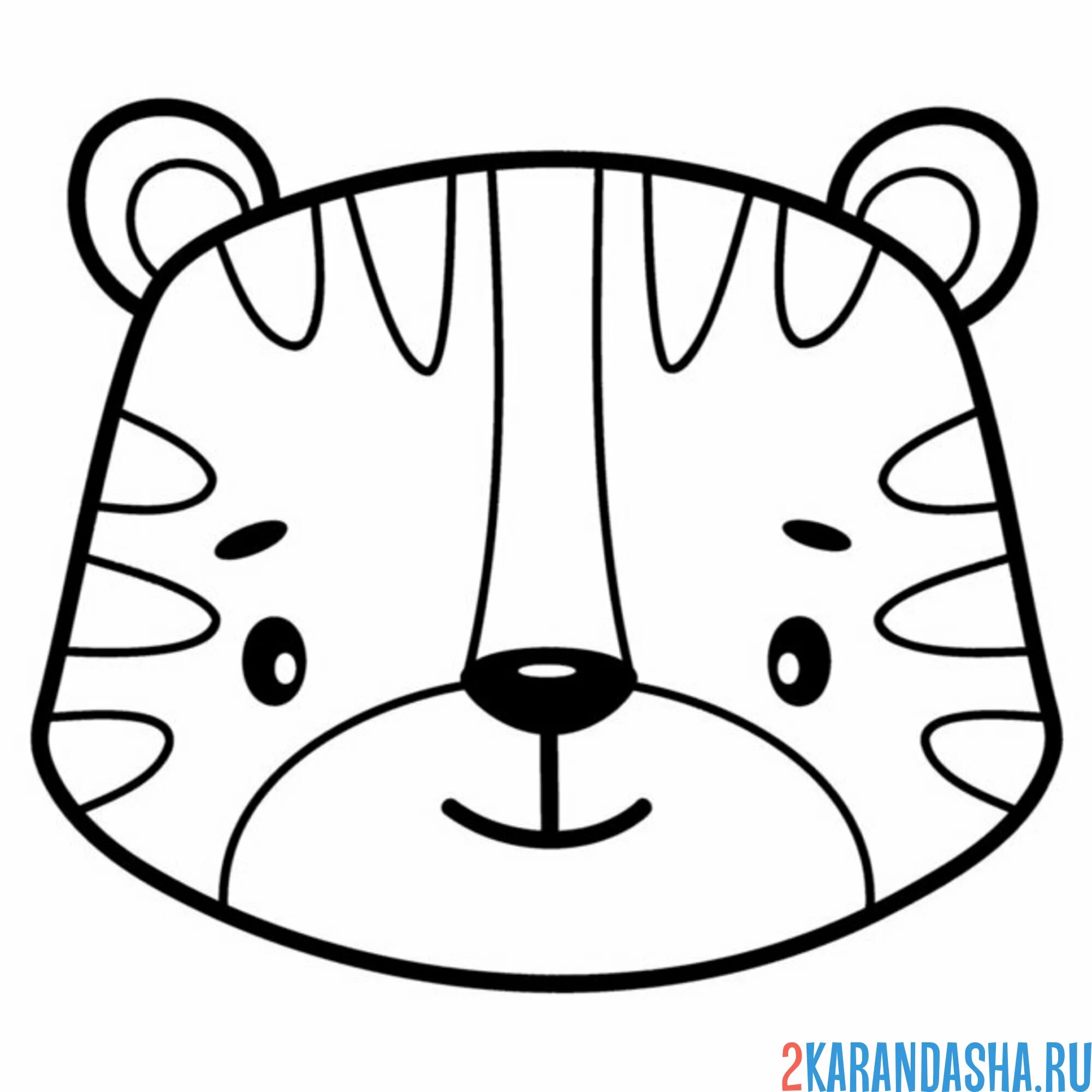 Раскраска голова тигренка