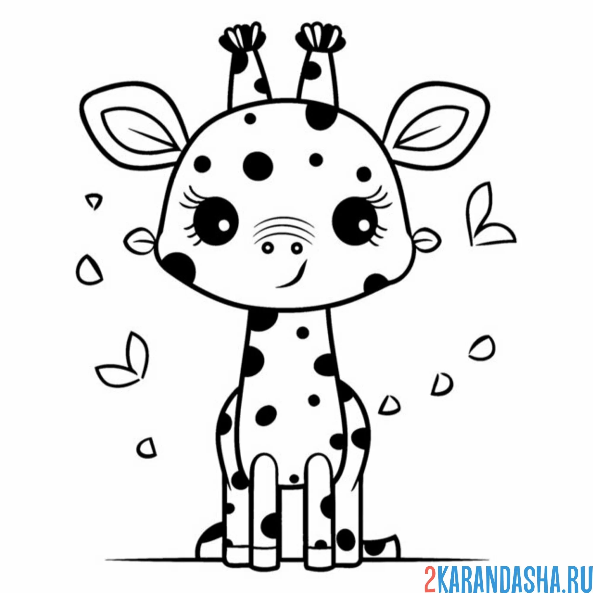 Раскраска милейший жираф