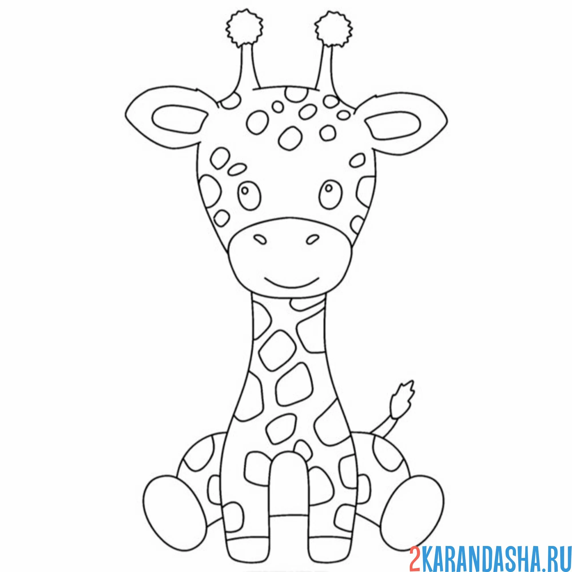 Раскраска жираф с пятнами