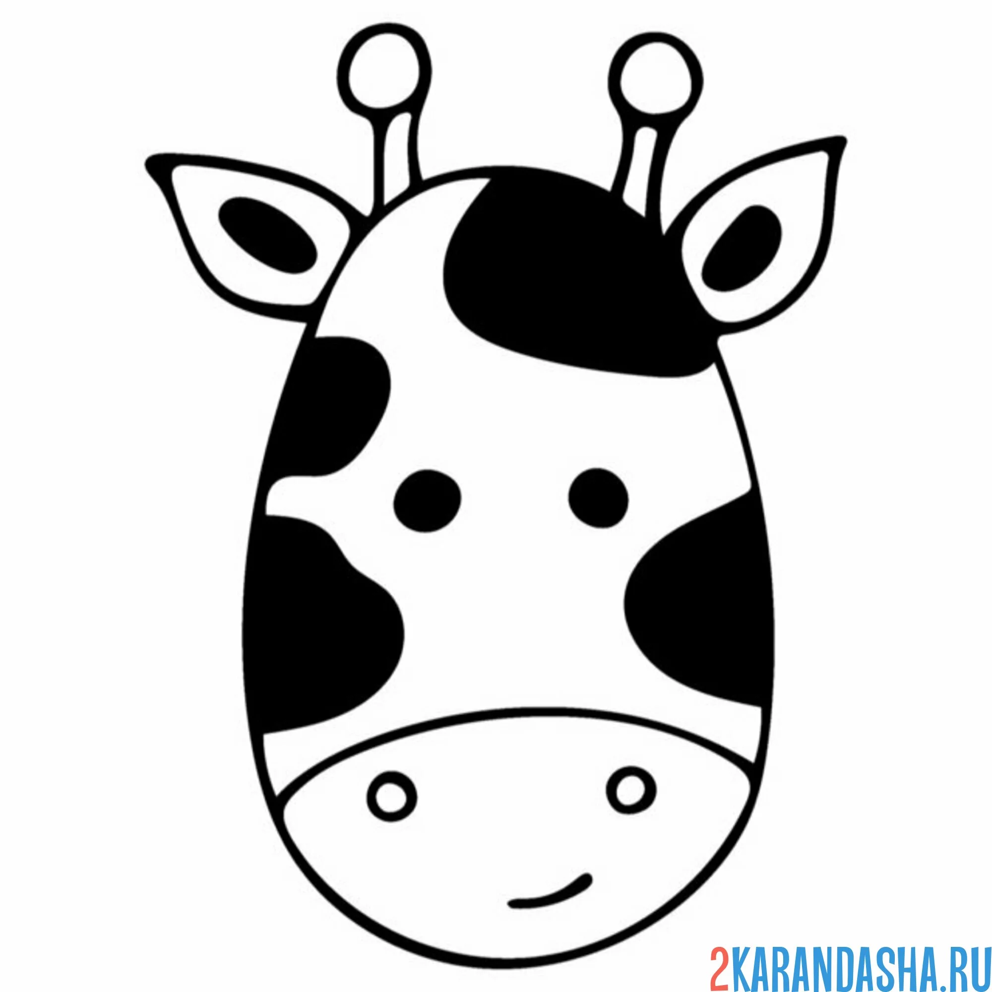 Раскраска пятнистая голова жирафа