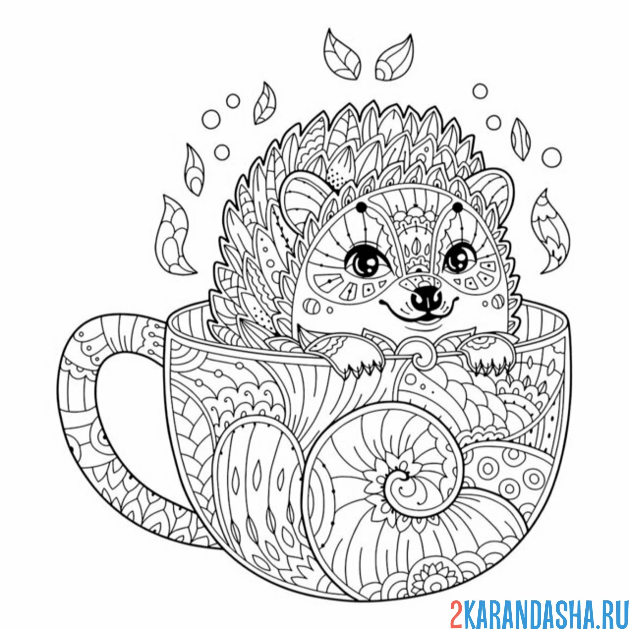 Раскраска антистресс ежик