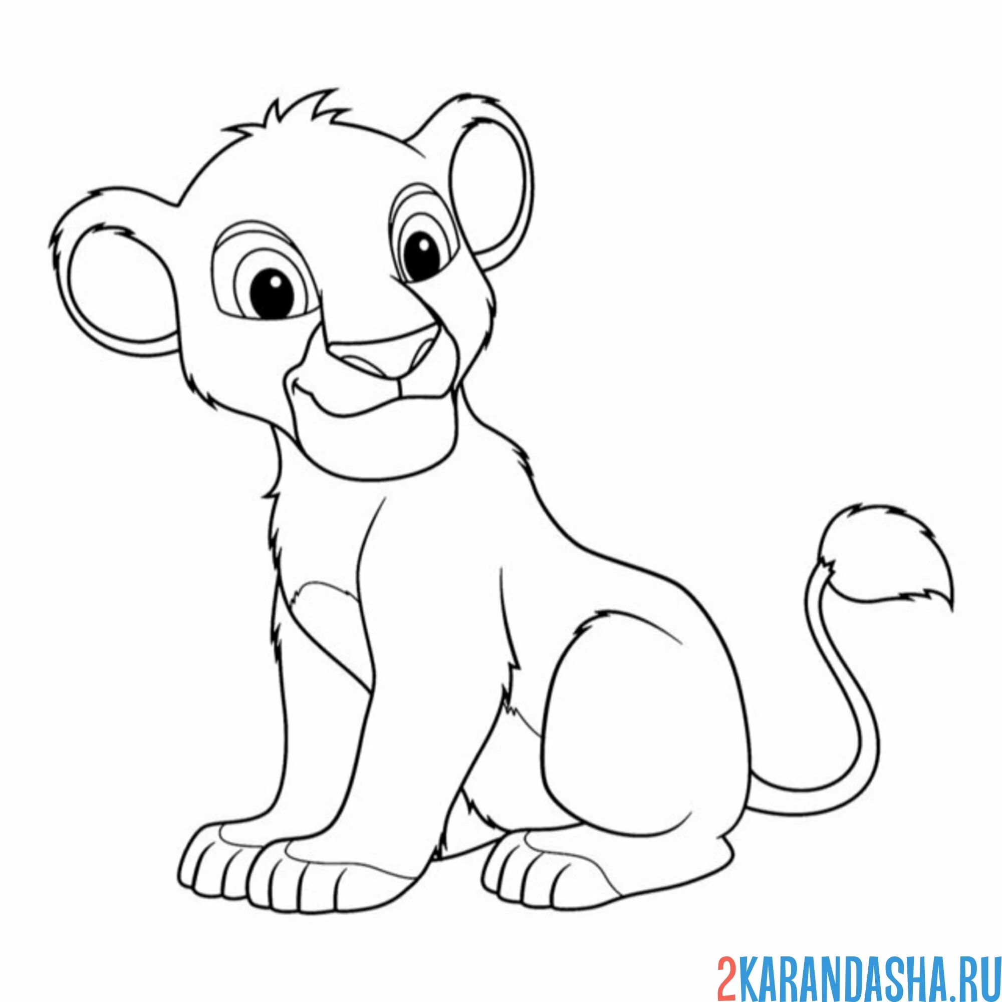 Раскраска симба львенок