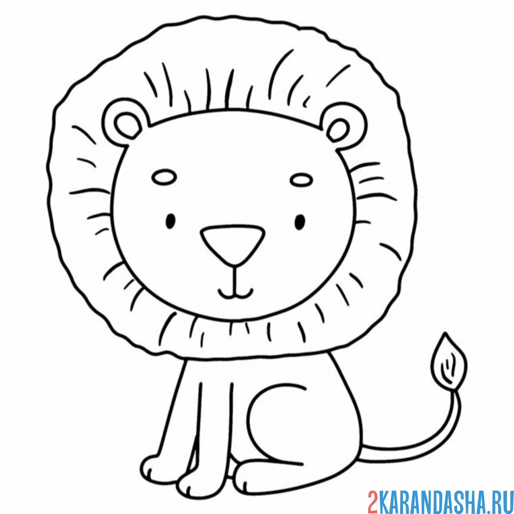 Раскраска лев присел