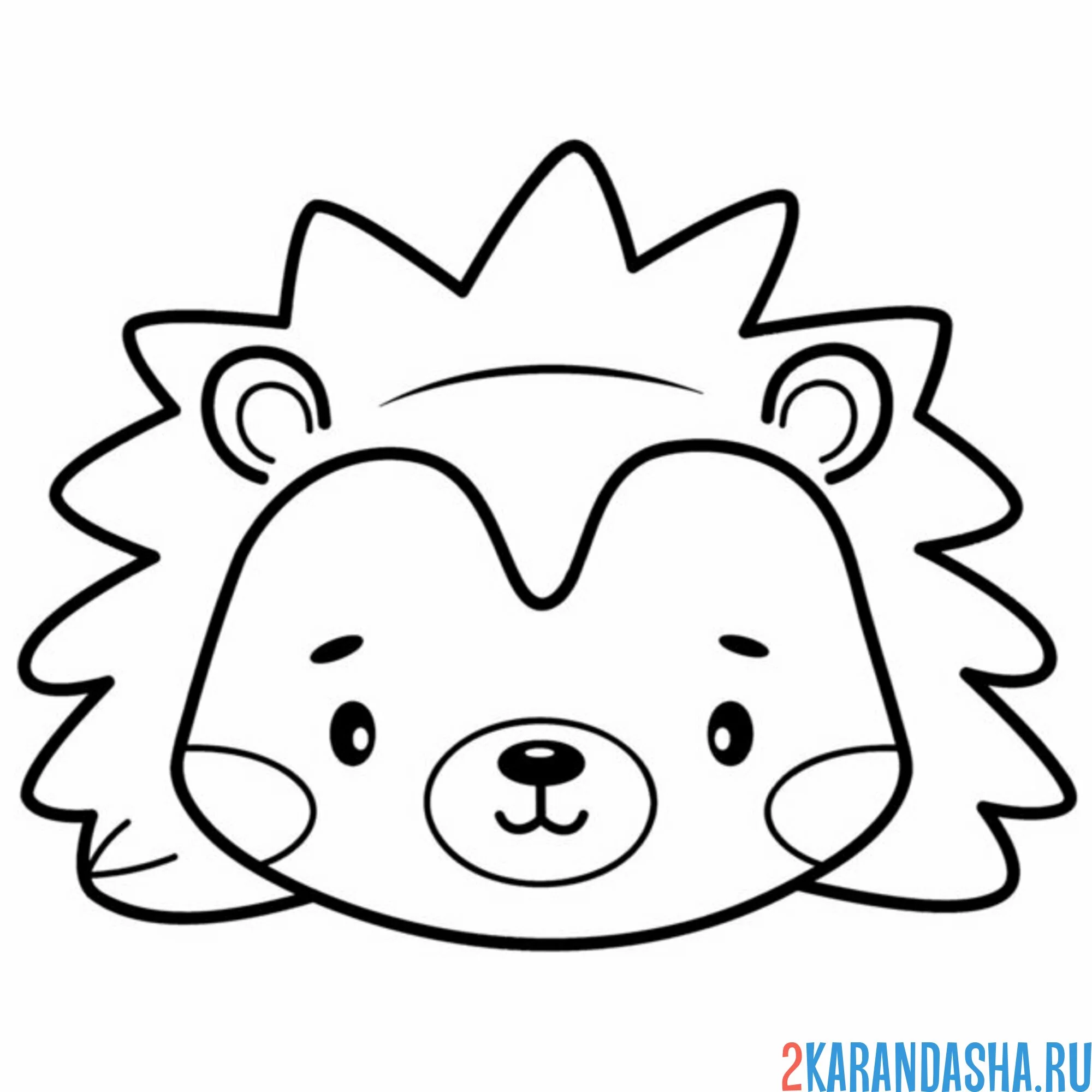 Раскраска голова ежика