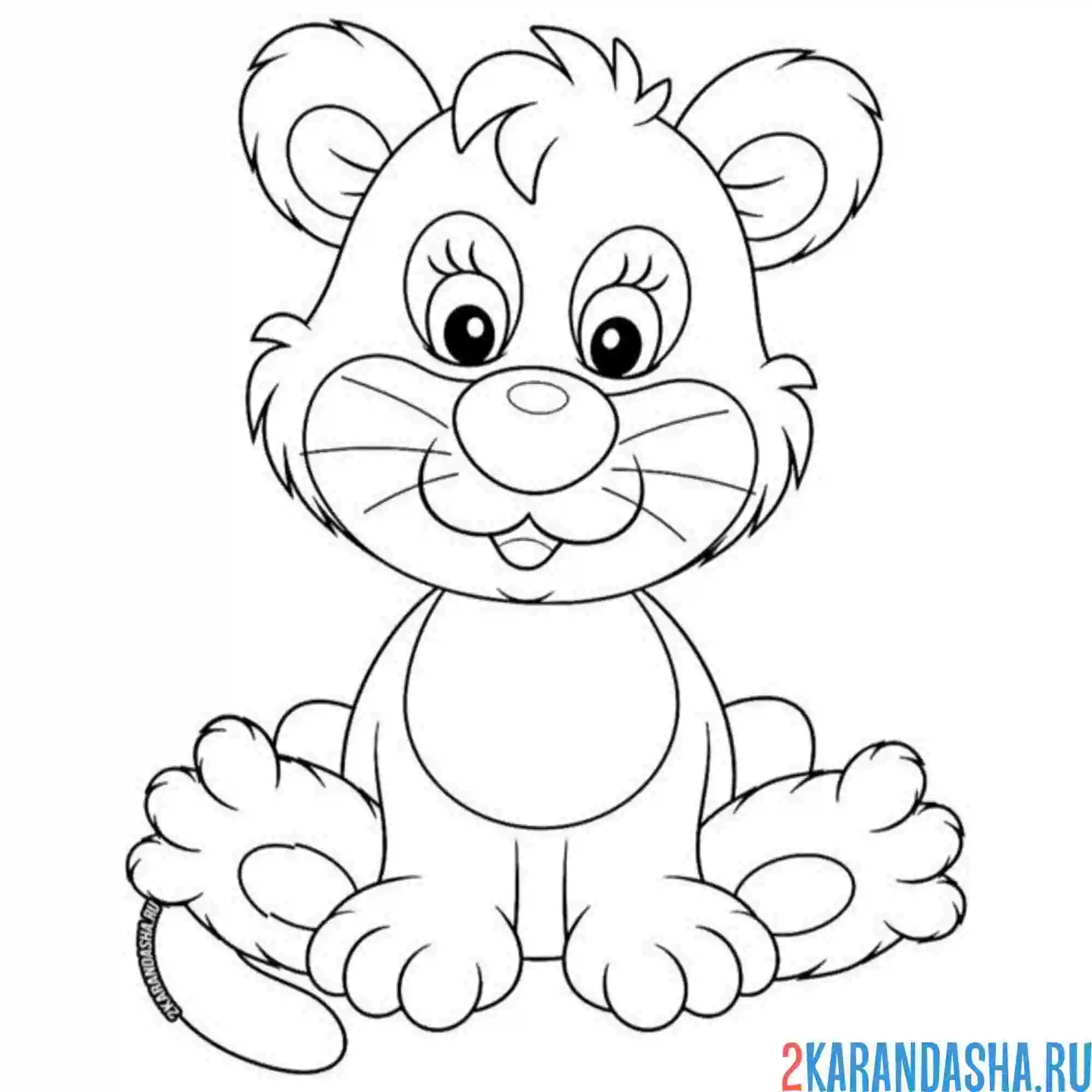 Раскраска милашный львенок
