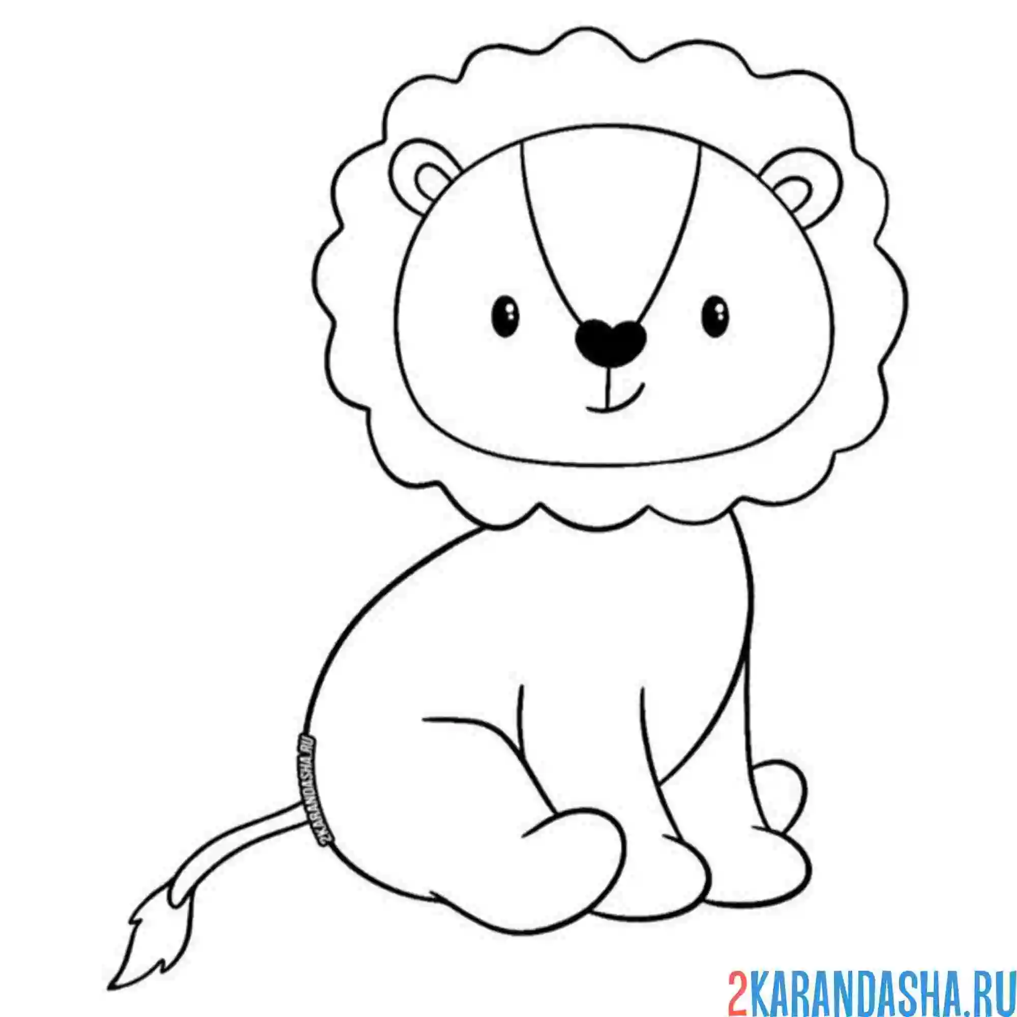 Раскраска львенок