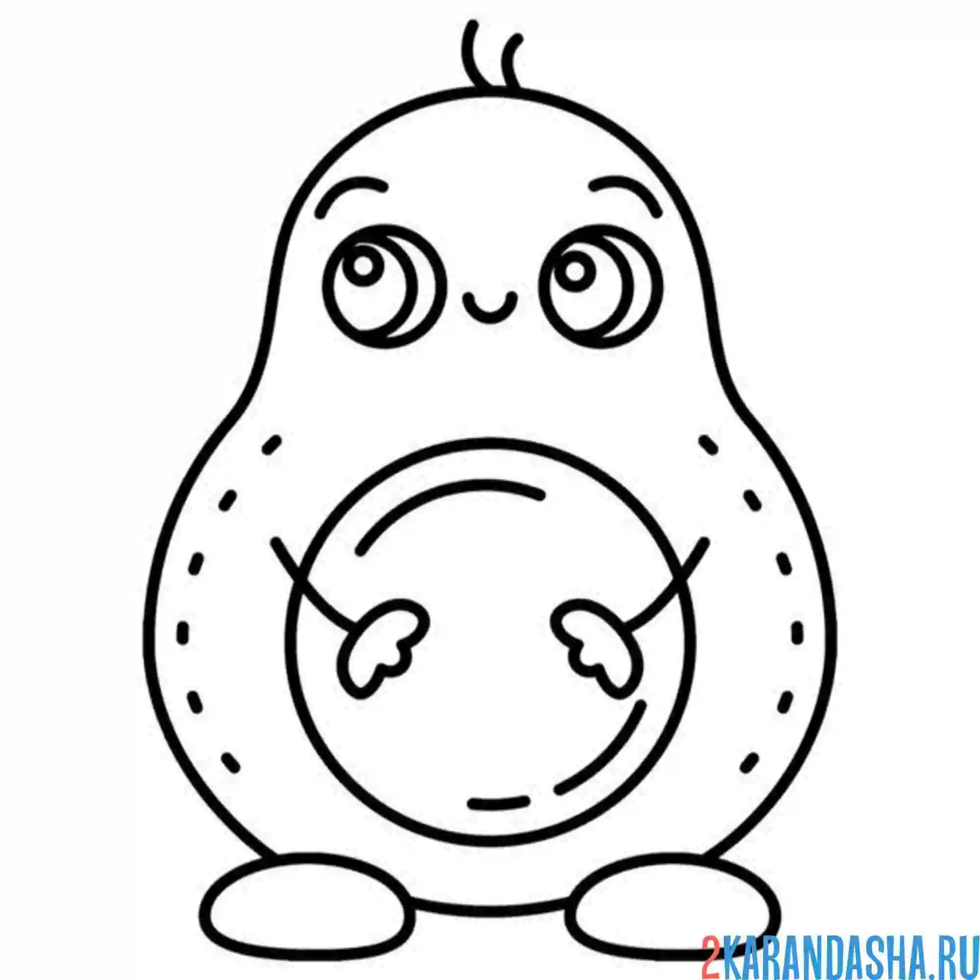 Раскраска пузатое авокадо