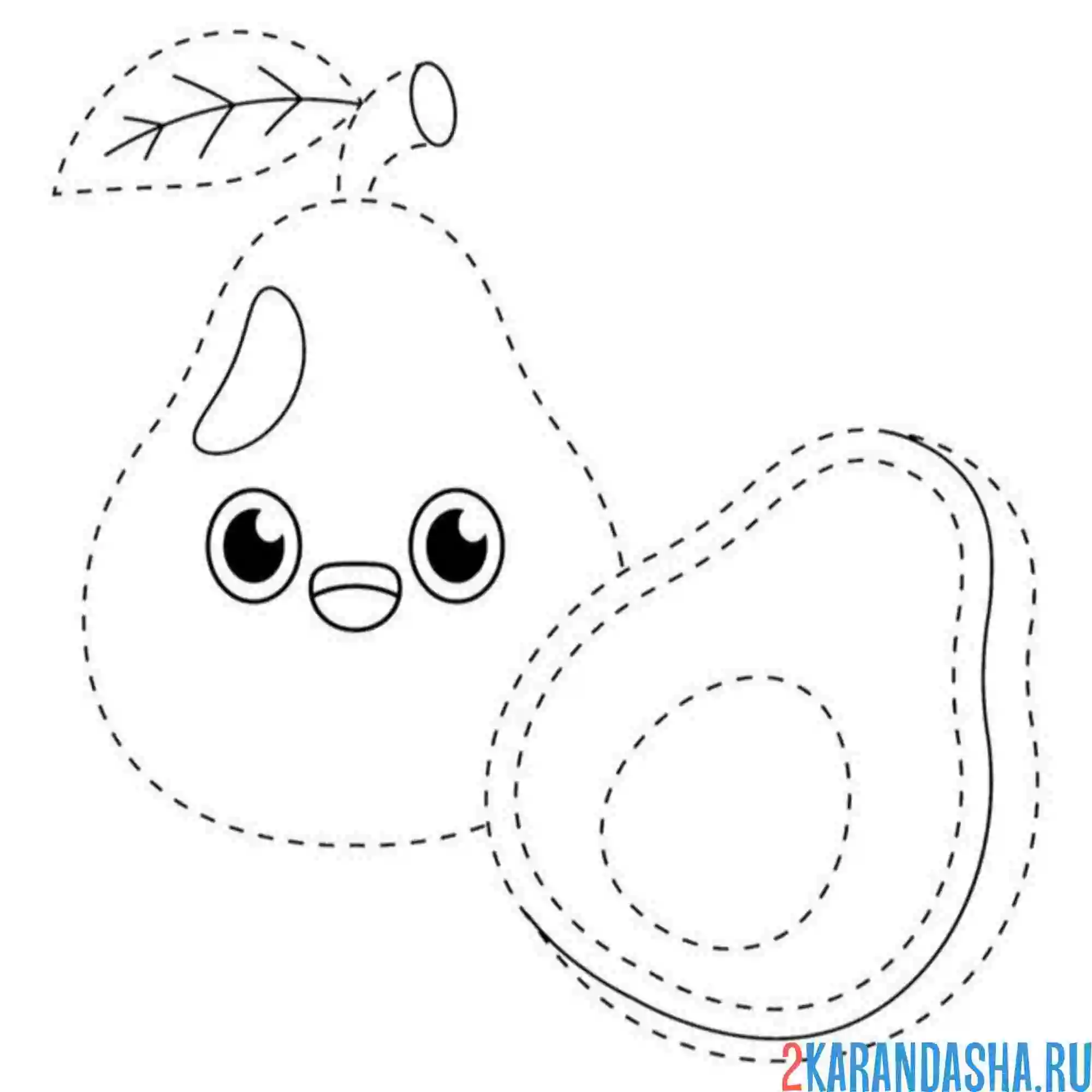 Раскраска обведи по линии авокадо