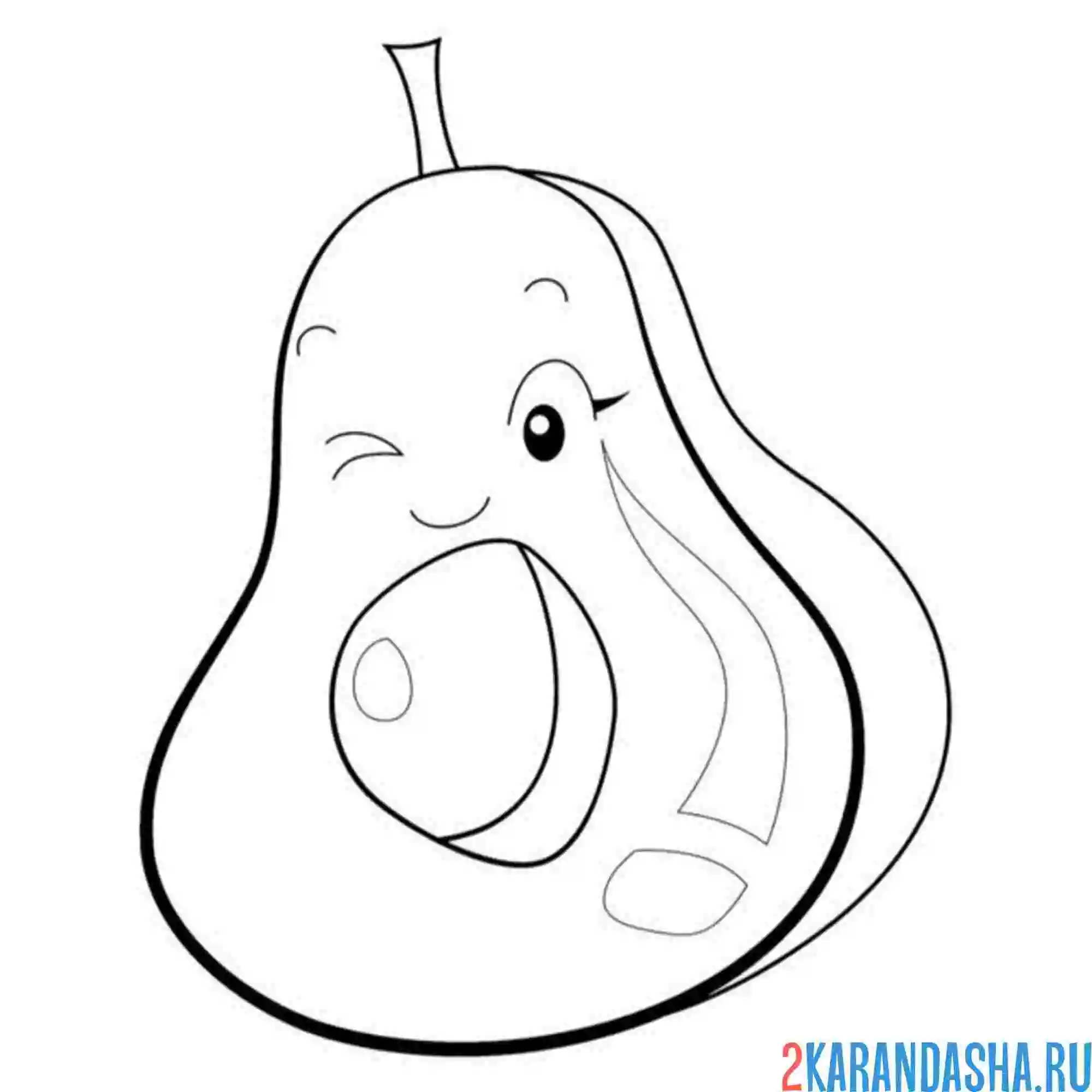 Раскраска авокадо объемное