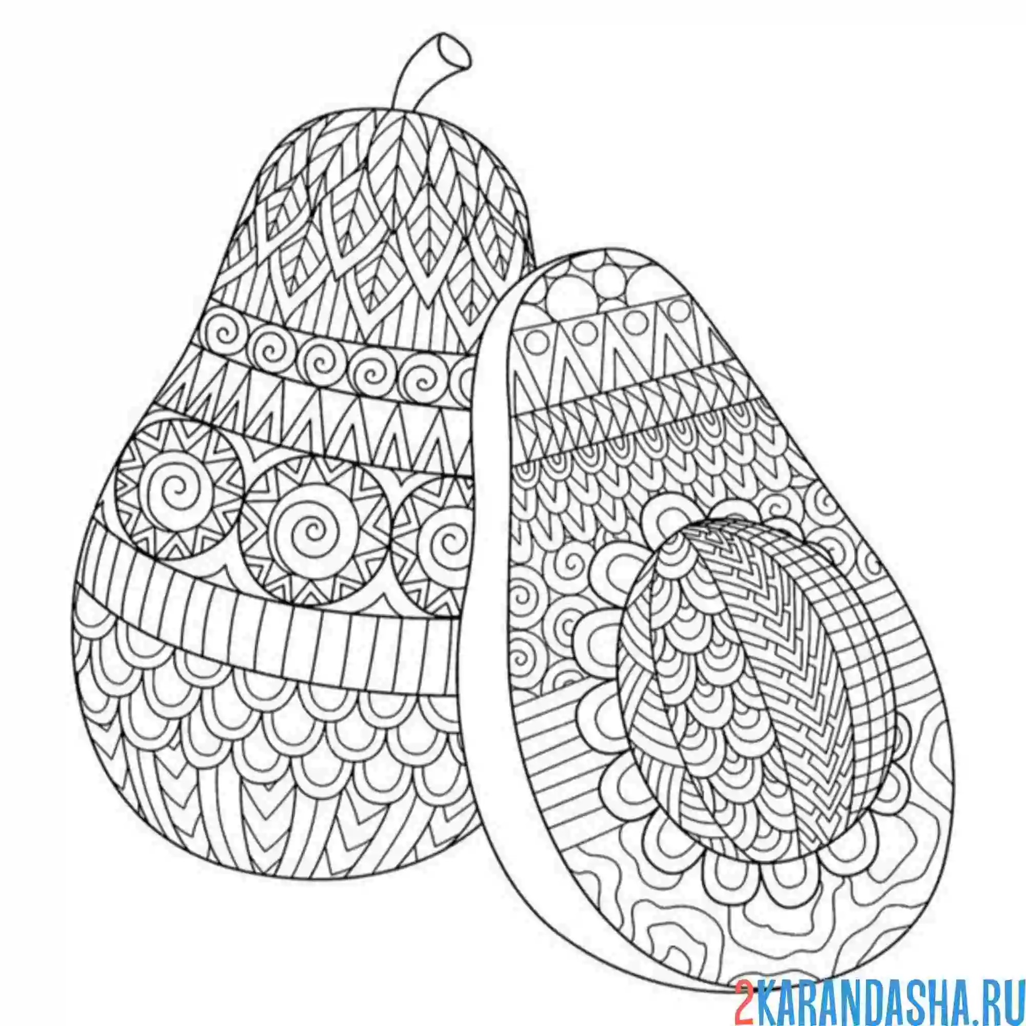 Раскраска авокадо антистрсс