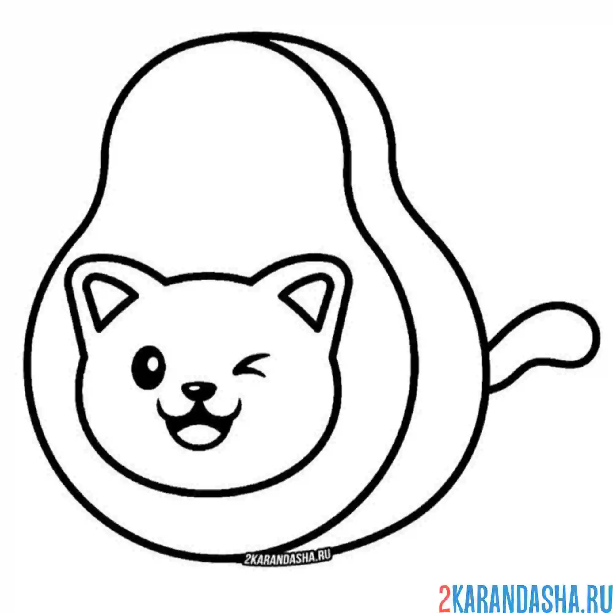 Раскраска котик-авокадо