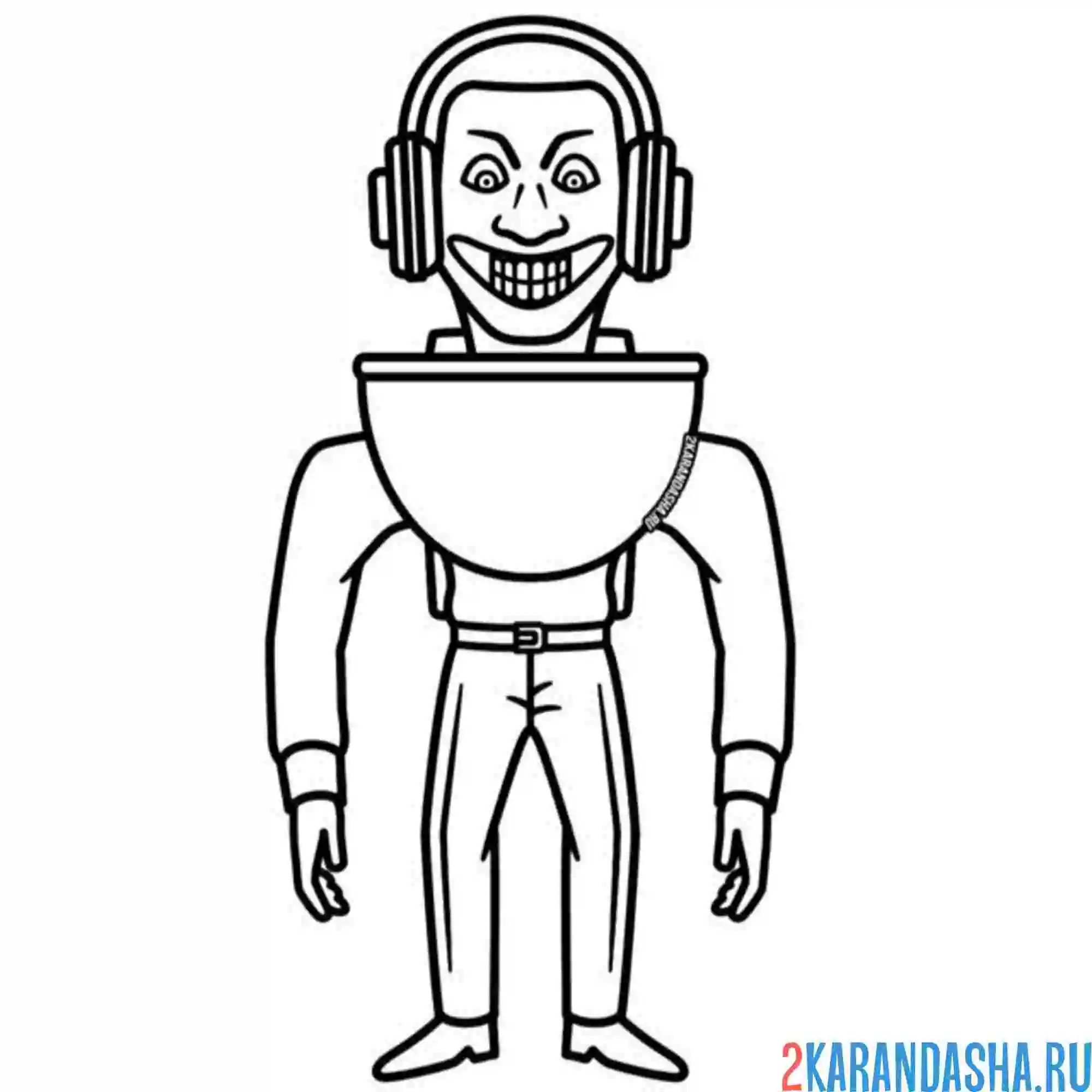 Раскраска headphones mutant наушники мутант скибиди