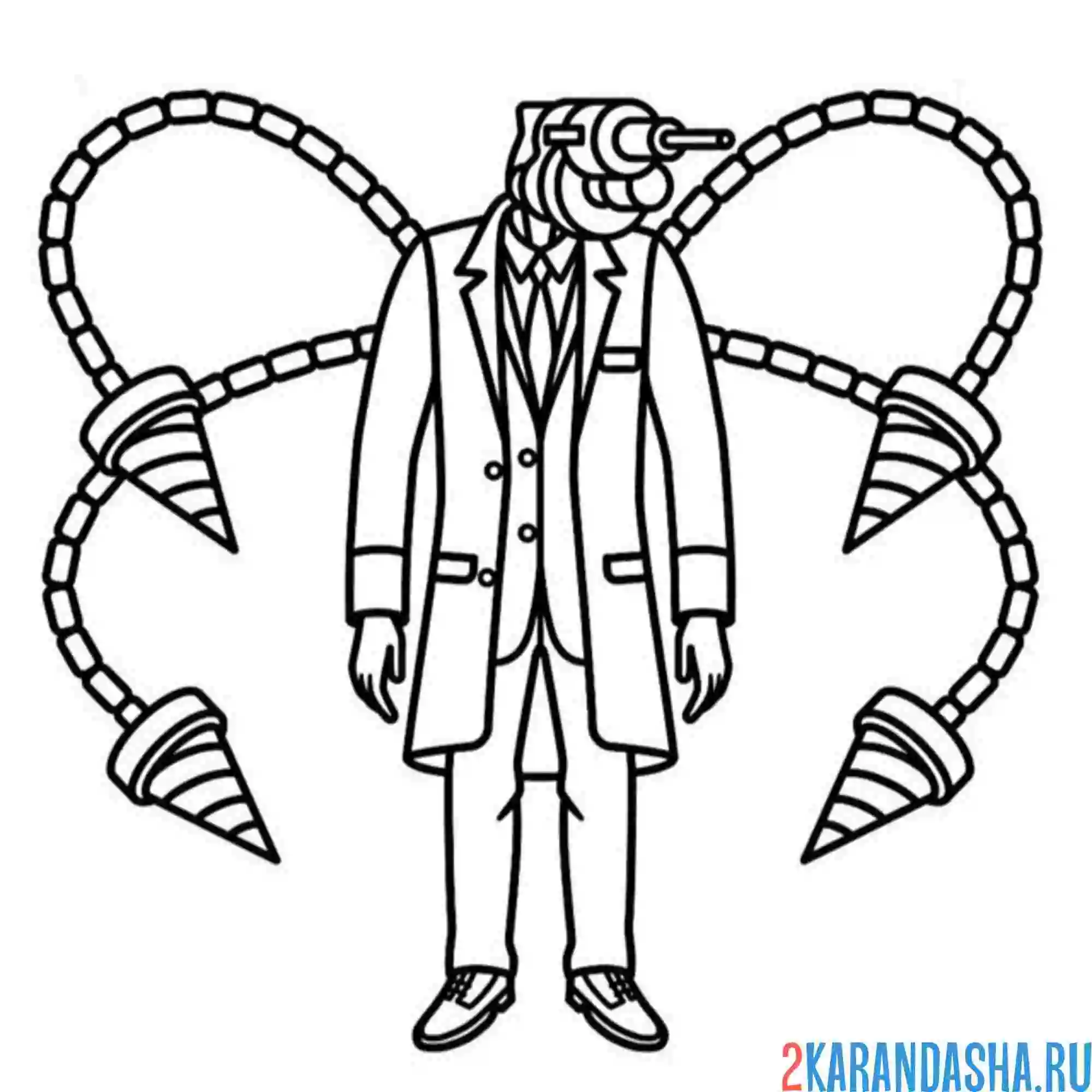 Раскраска большой дрель мэн скибиди