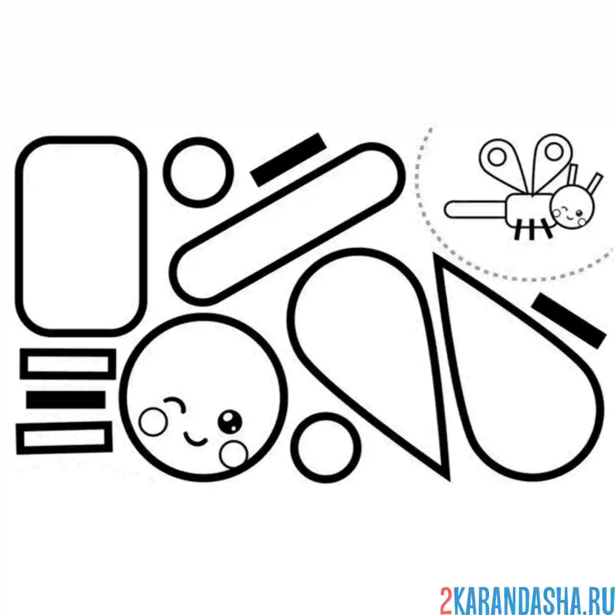 Раскраска раскрась, вырежи и склей бабочка