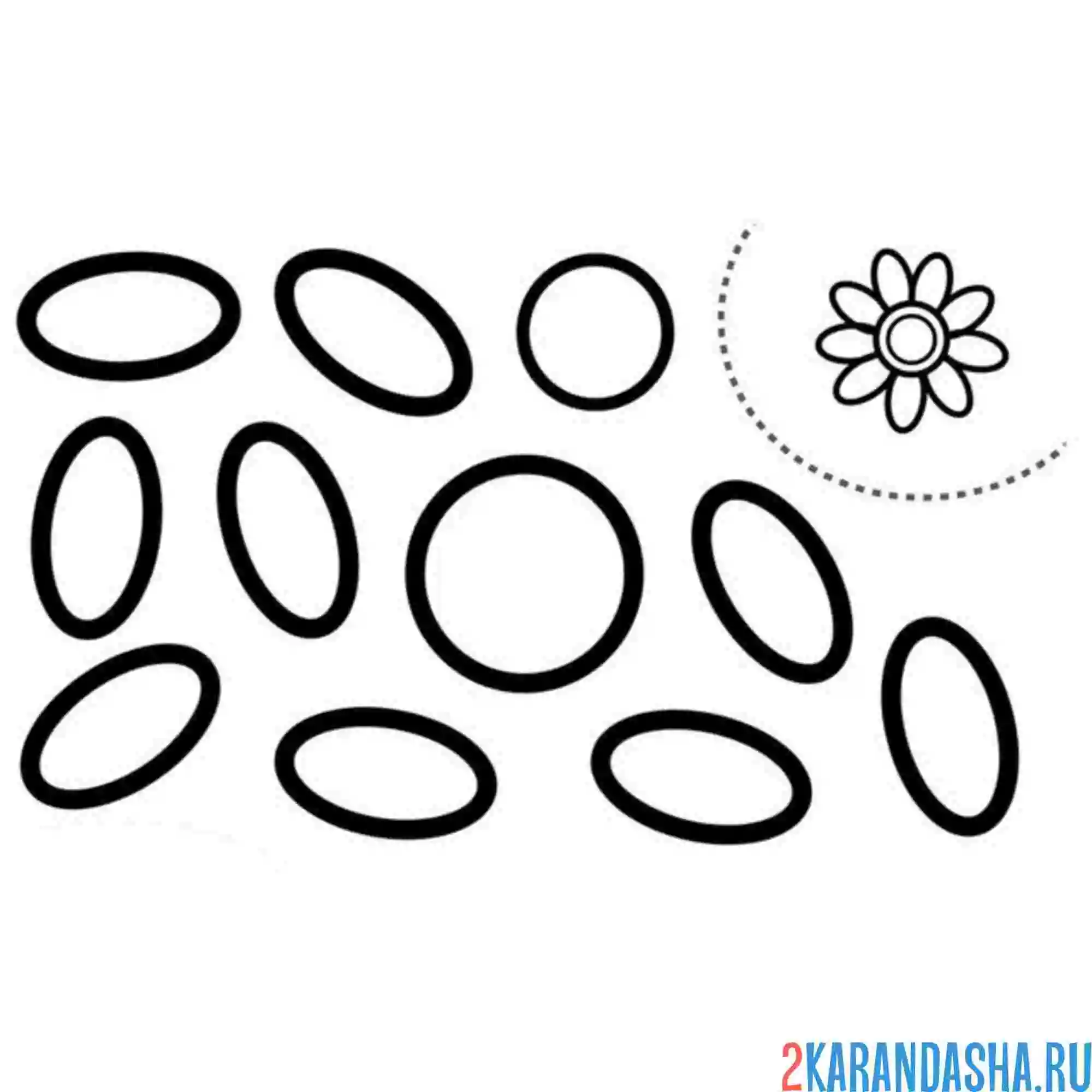 Раскраска раскрась, вырежи и склей ромашка