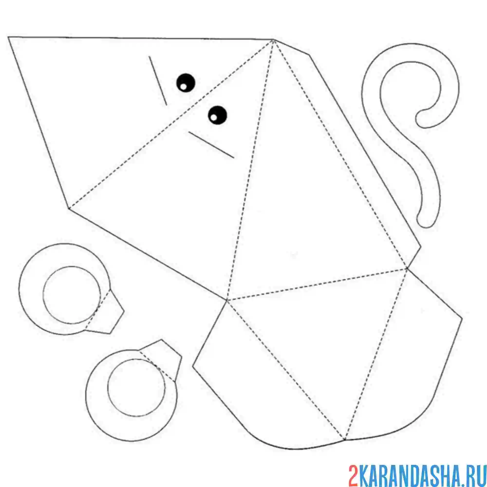 Раскраска раскрась, вырежи и склей мышка