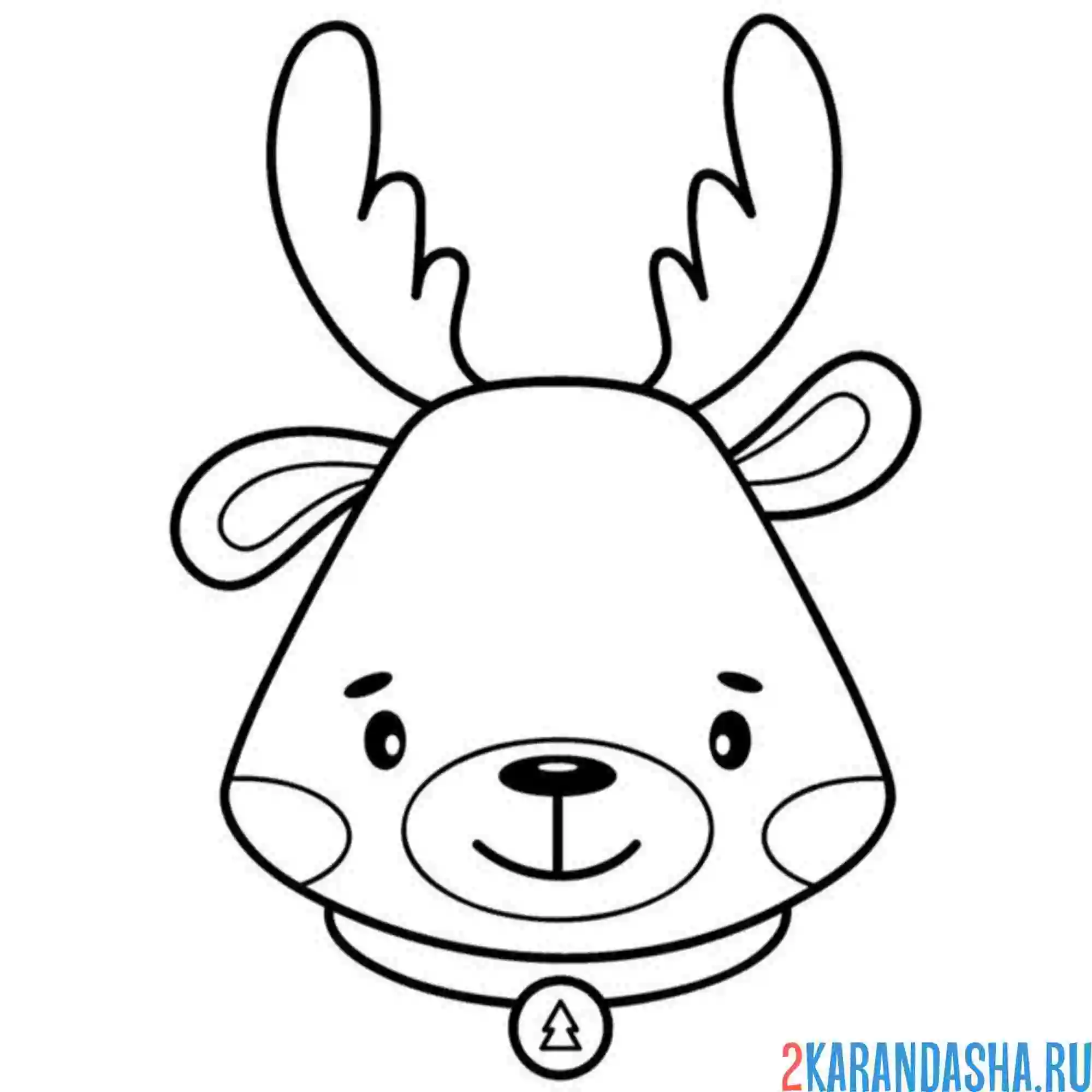 Раскраска голова мордочка оленя