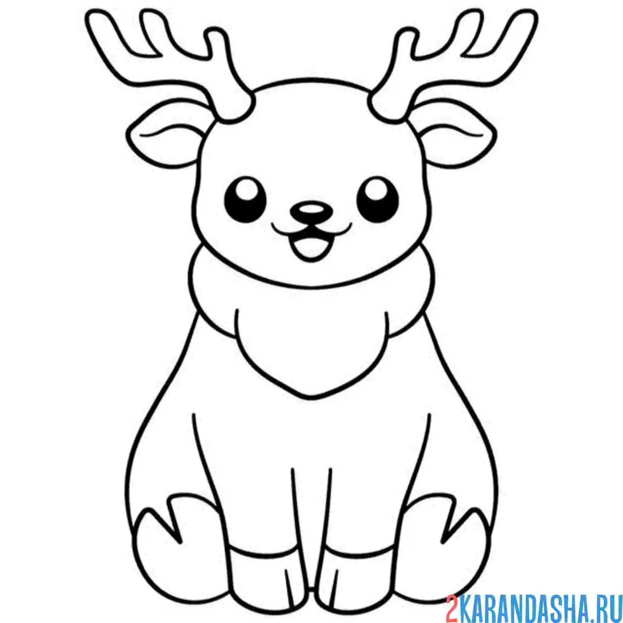 Раскраска олень рисунок