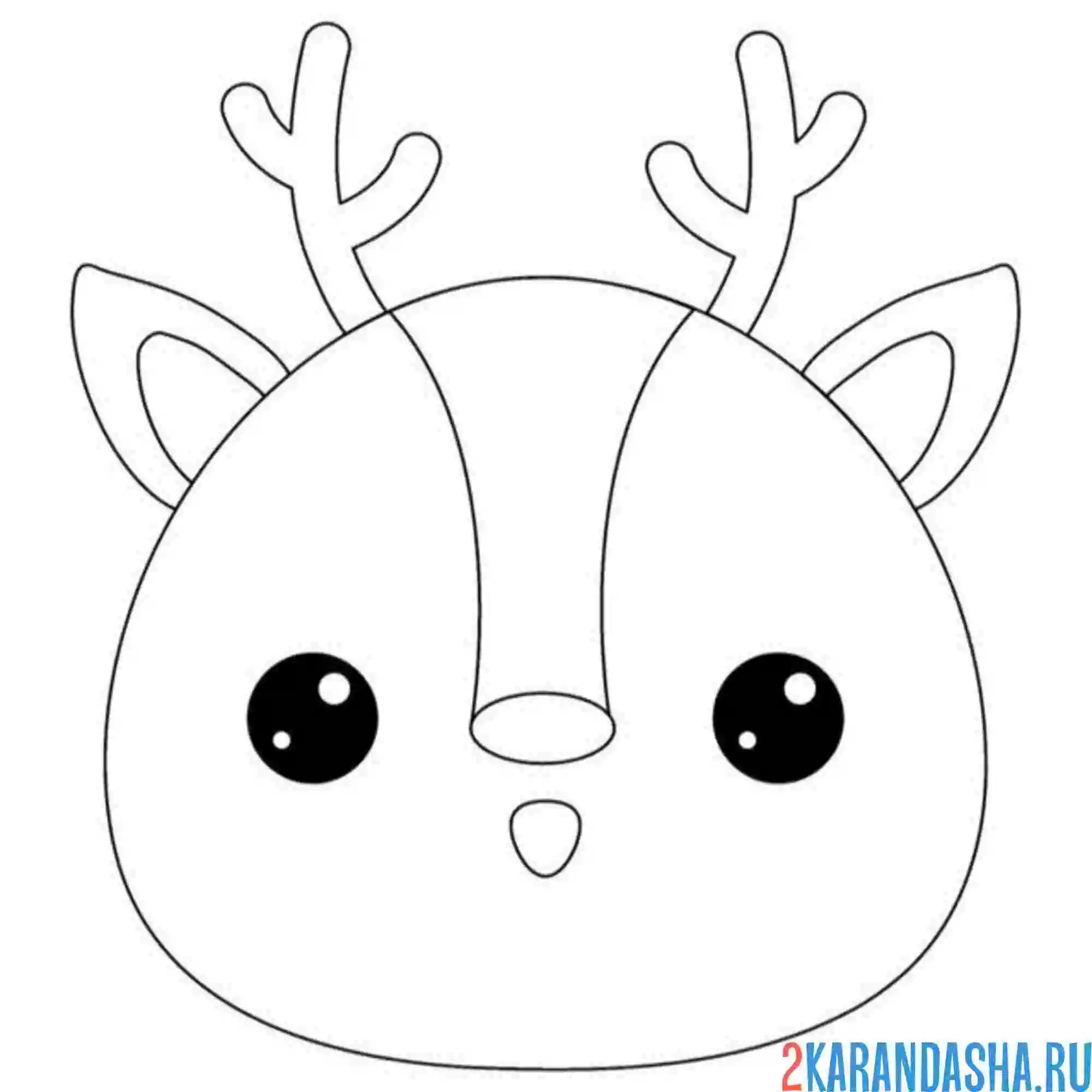 Раскраска мордочка голова оленя