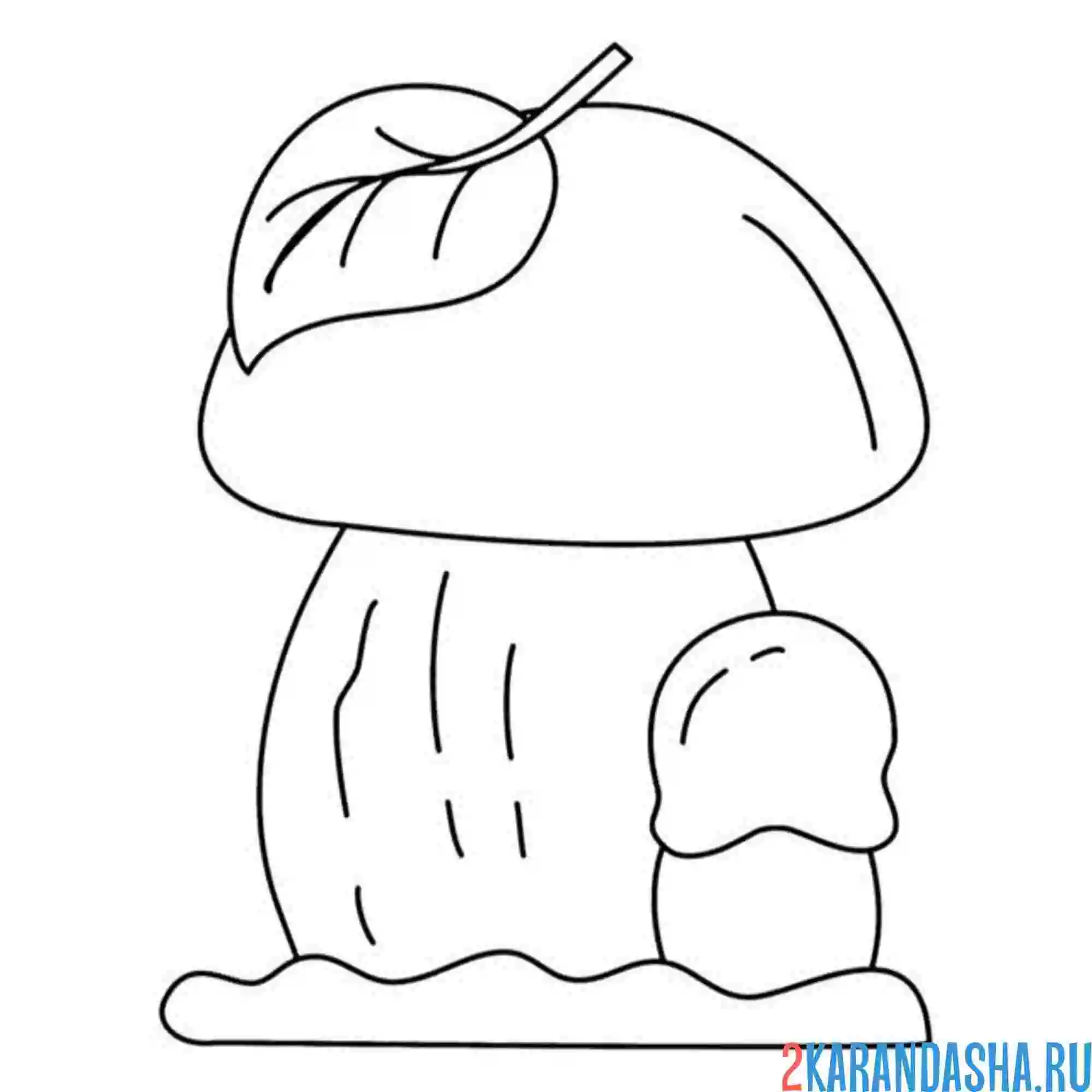 Раскраска легкая раскраска гриб