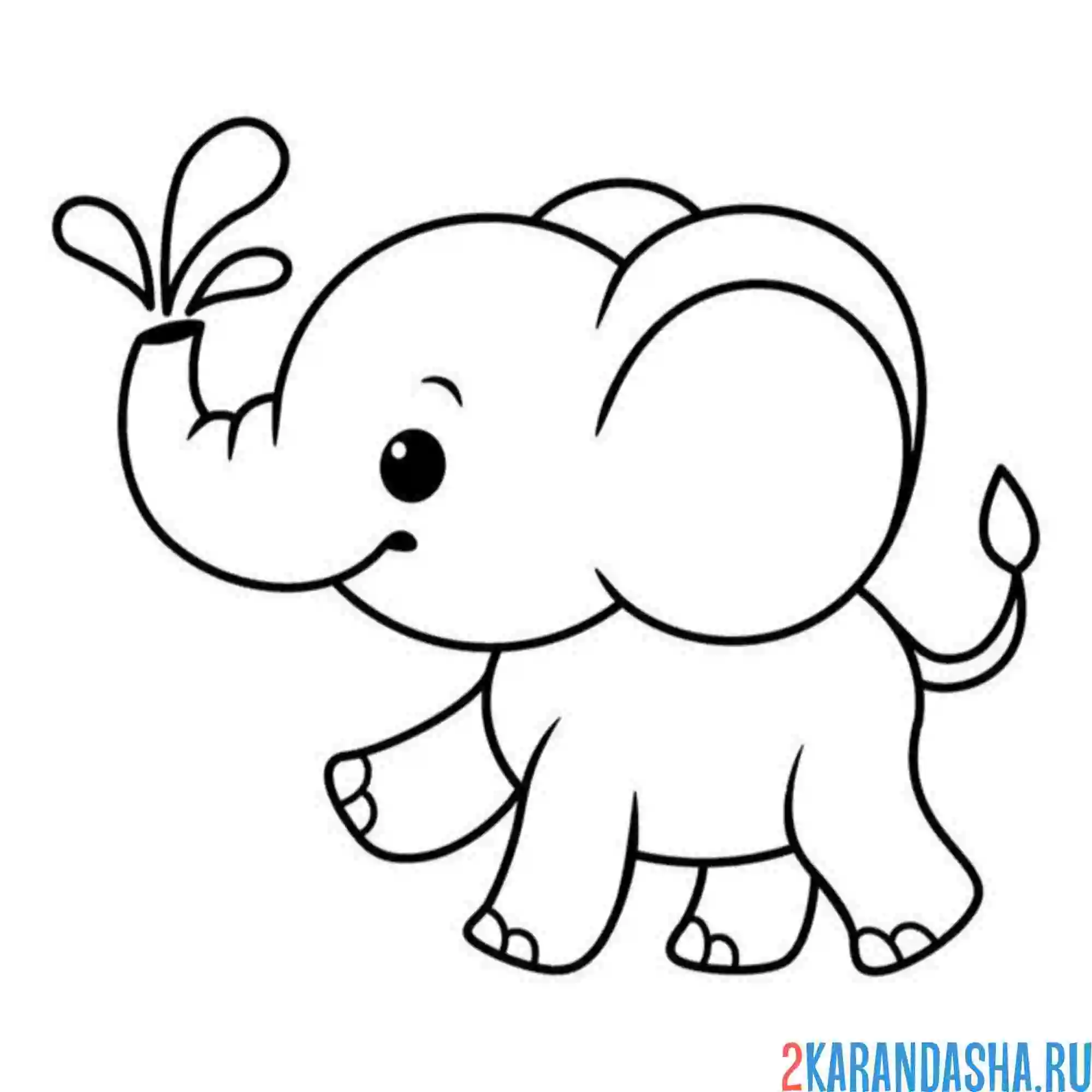 Раскраска легкая раскраска слоник