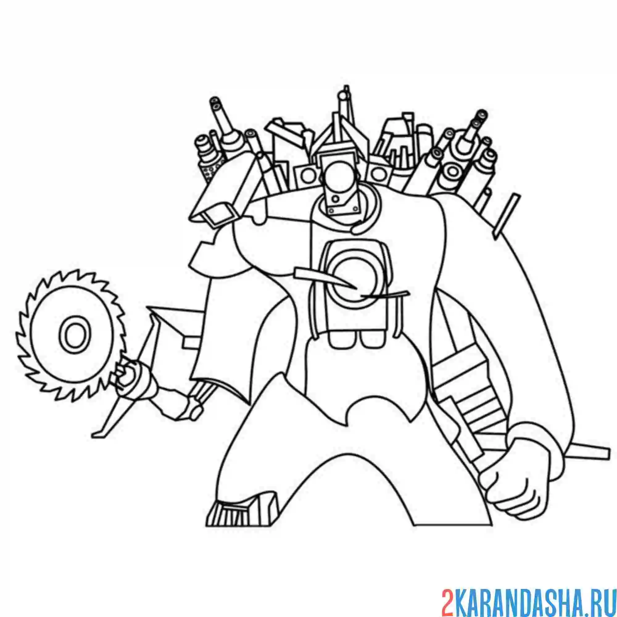 Раскраска титан камерамен  скибиди