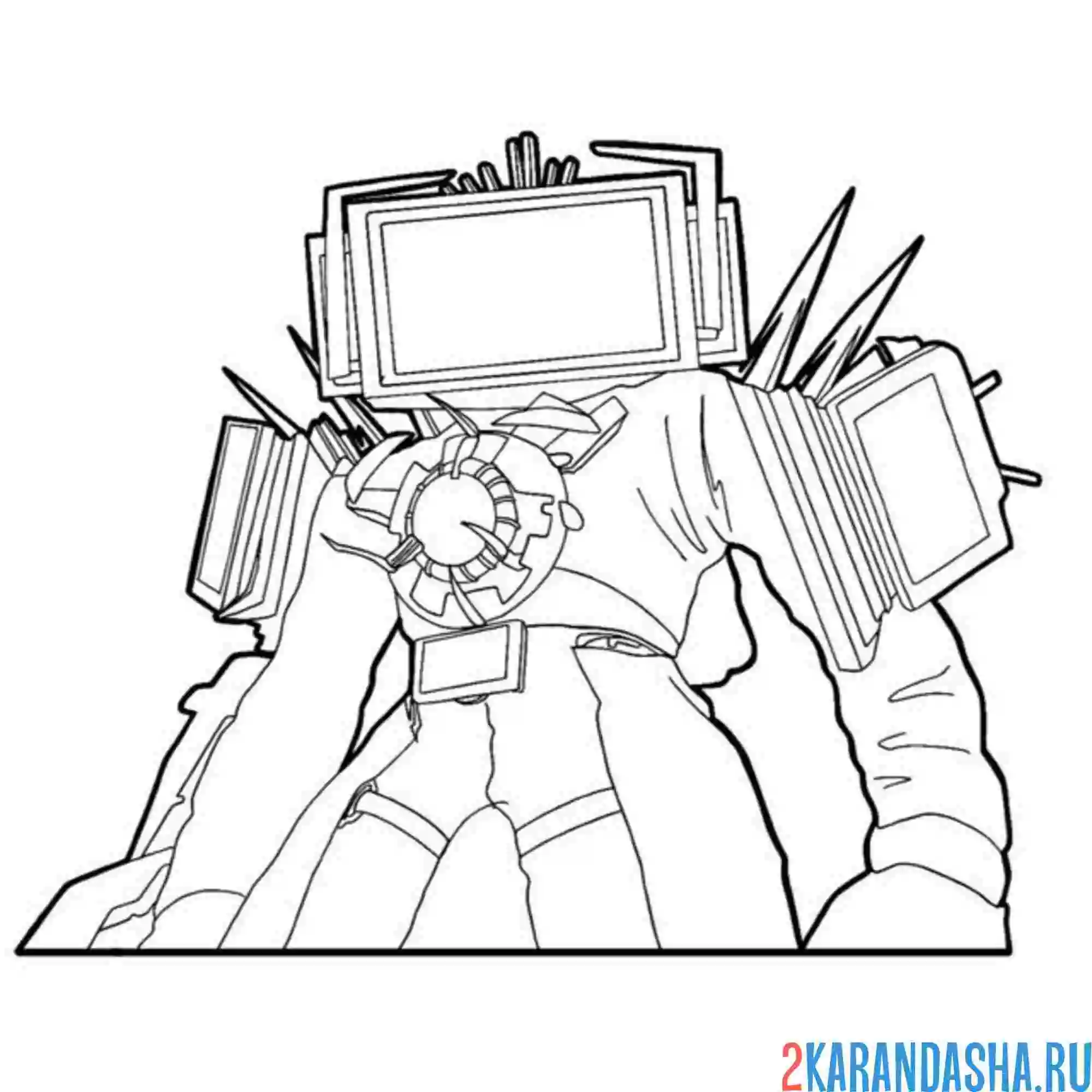 Раскраска титан тв-мен 3.0 скибиди