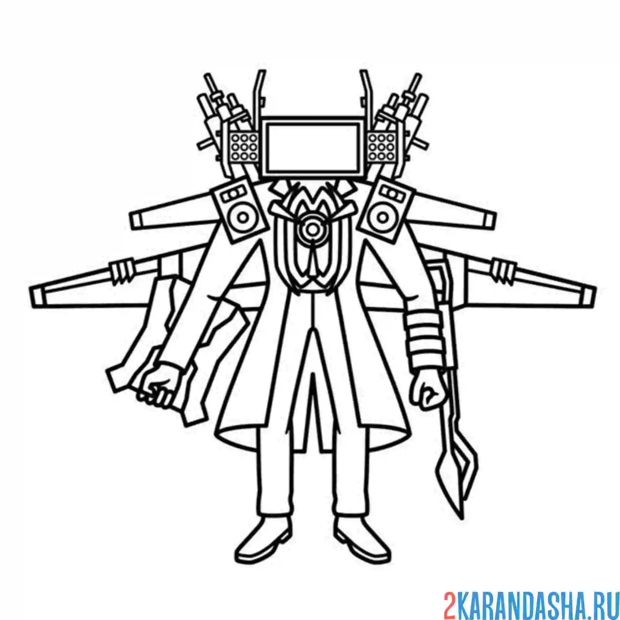 Раскраска титан тв-мен апгрейд