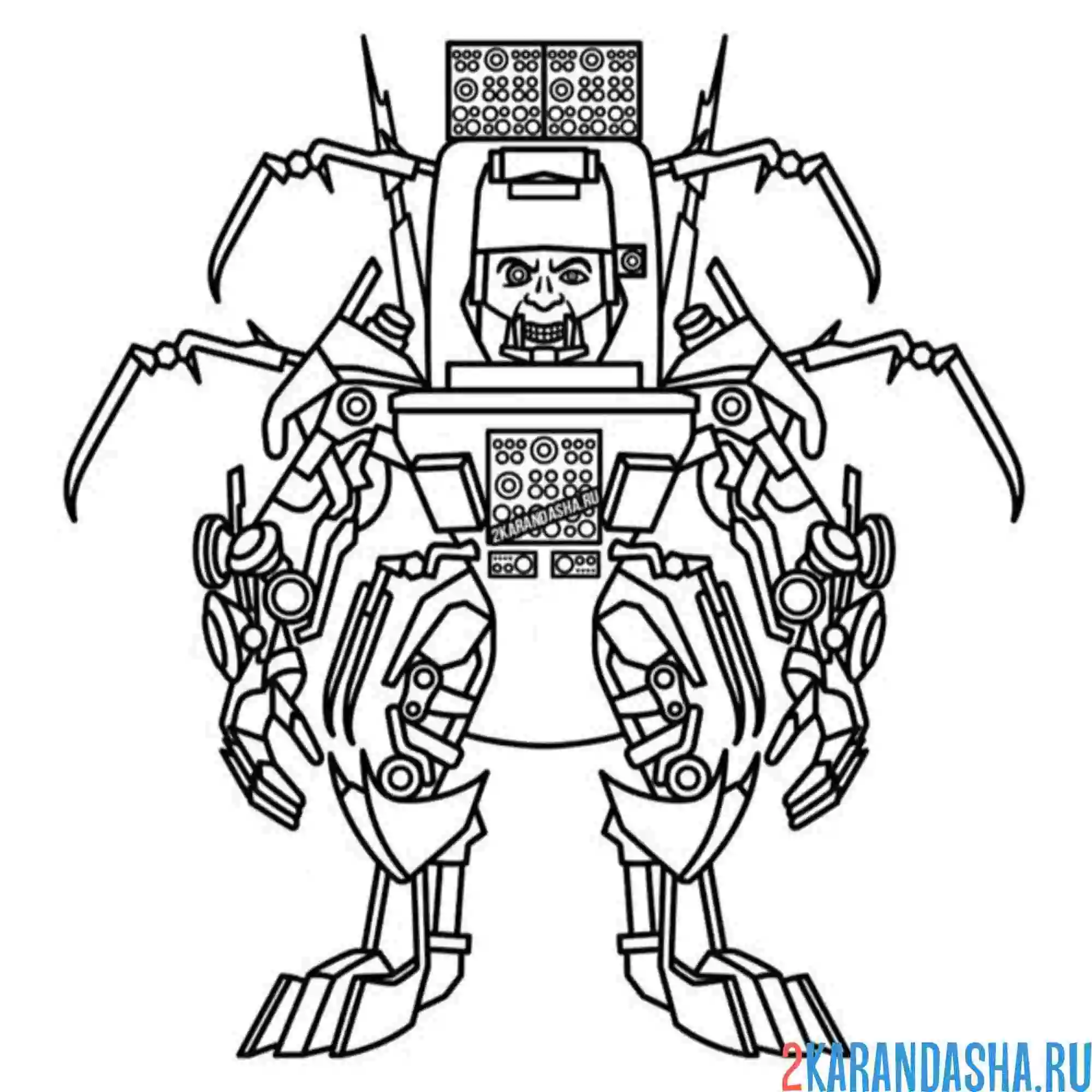 Раскраска скибиди инвентор