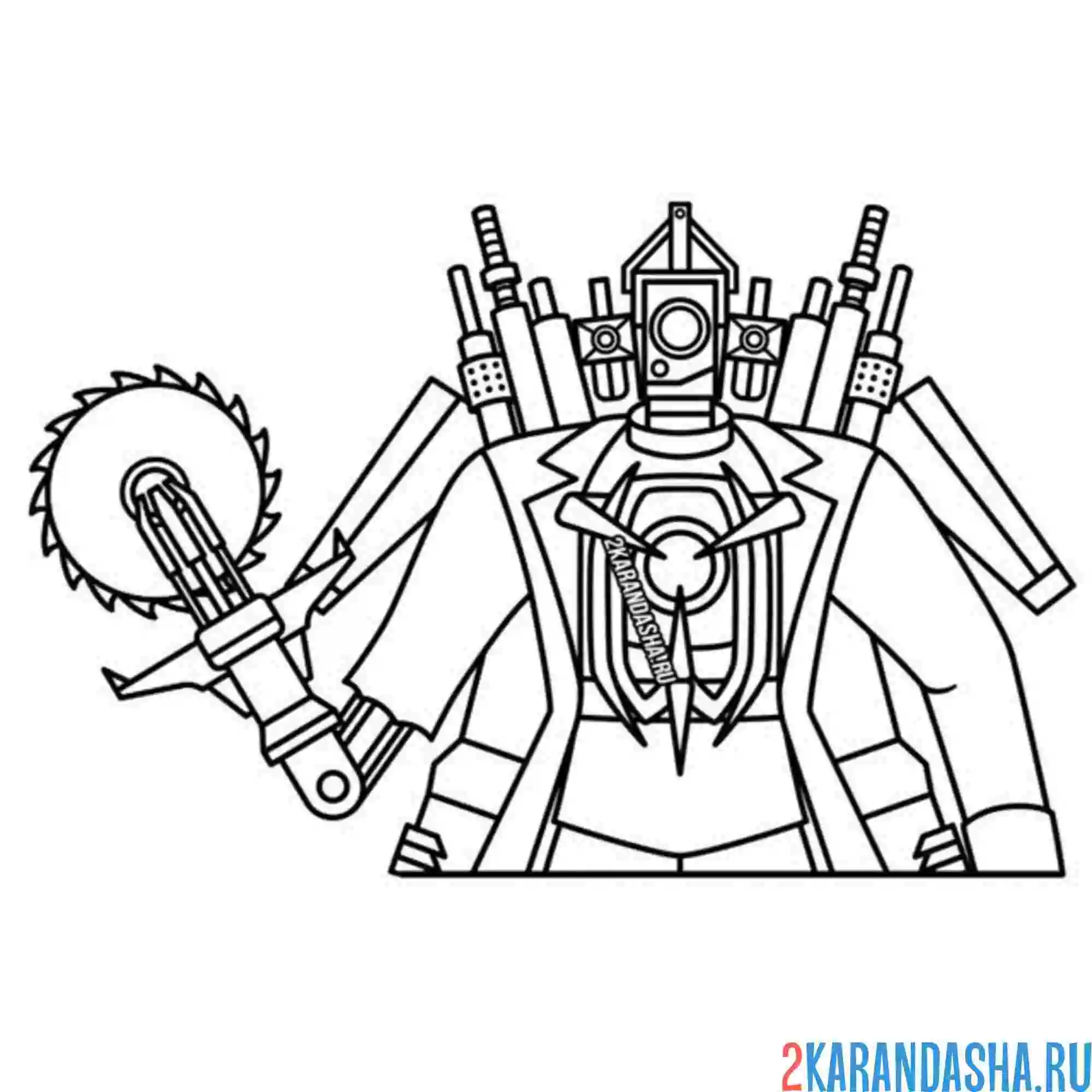 Раскраска титан камерамен циркулярная пила