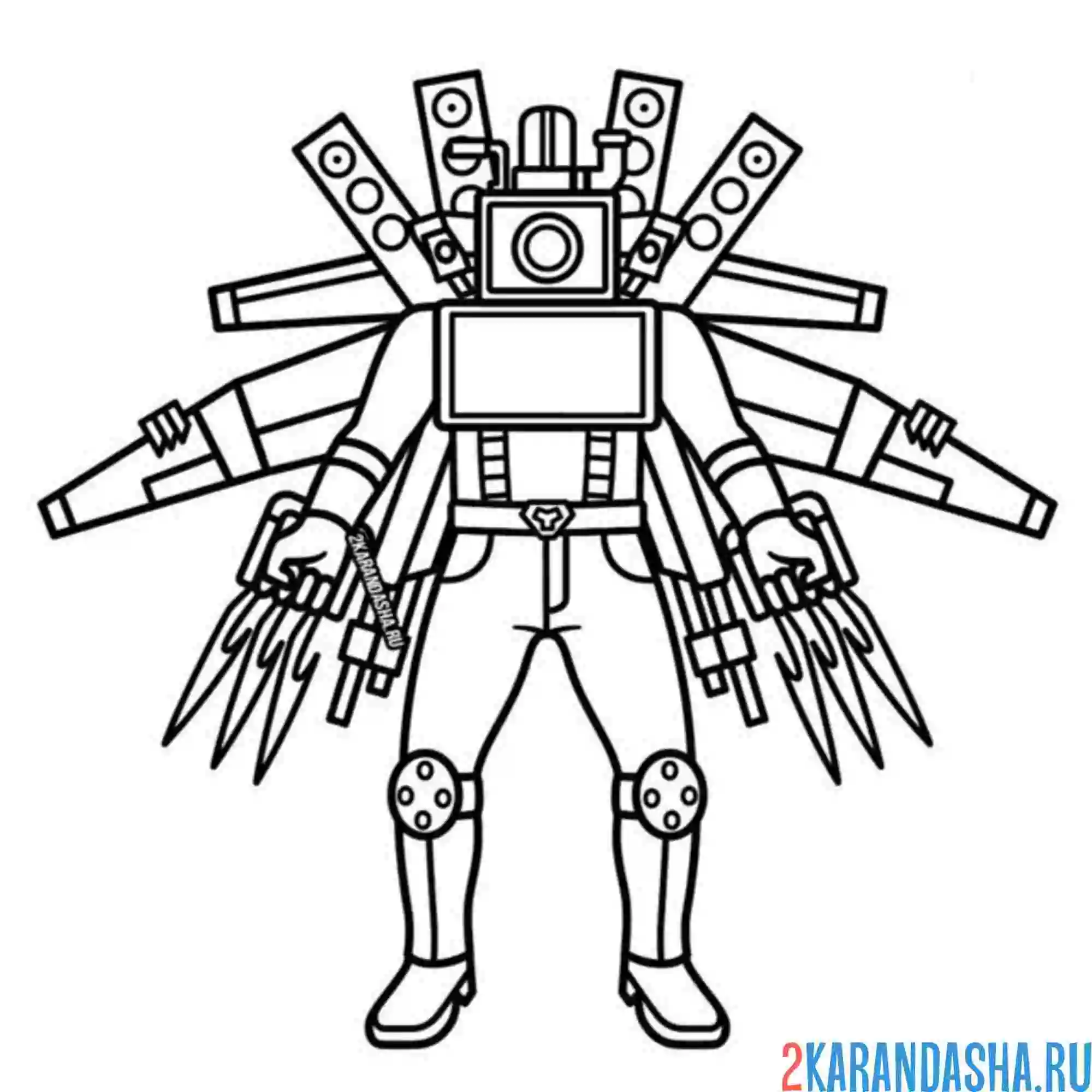 Раскраска тритиан камерамен скибиди