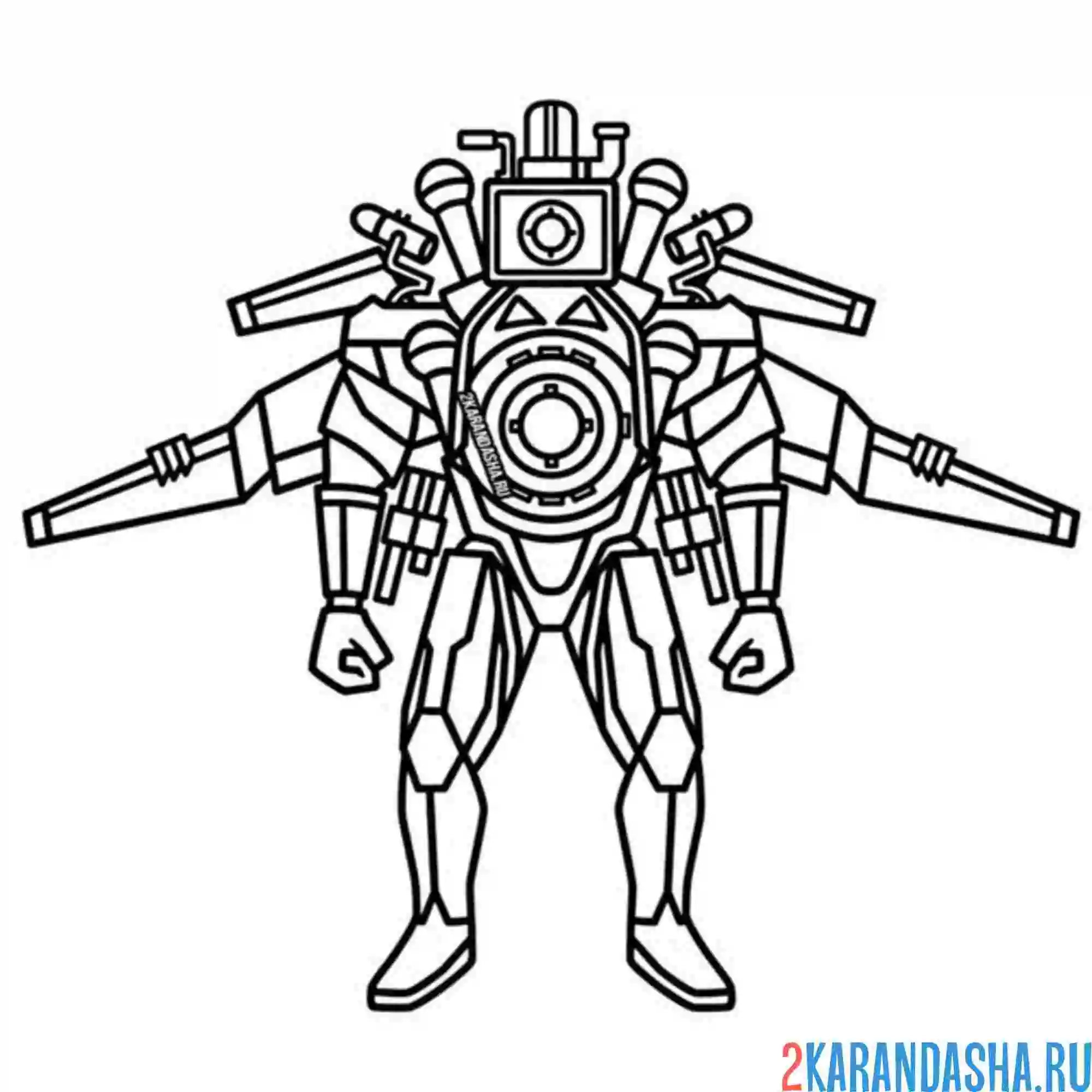 Раскраска сонар титан скибиди