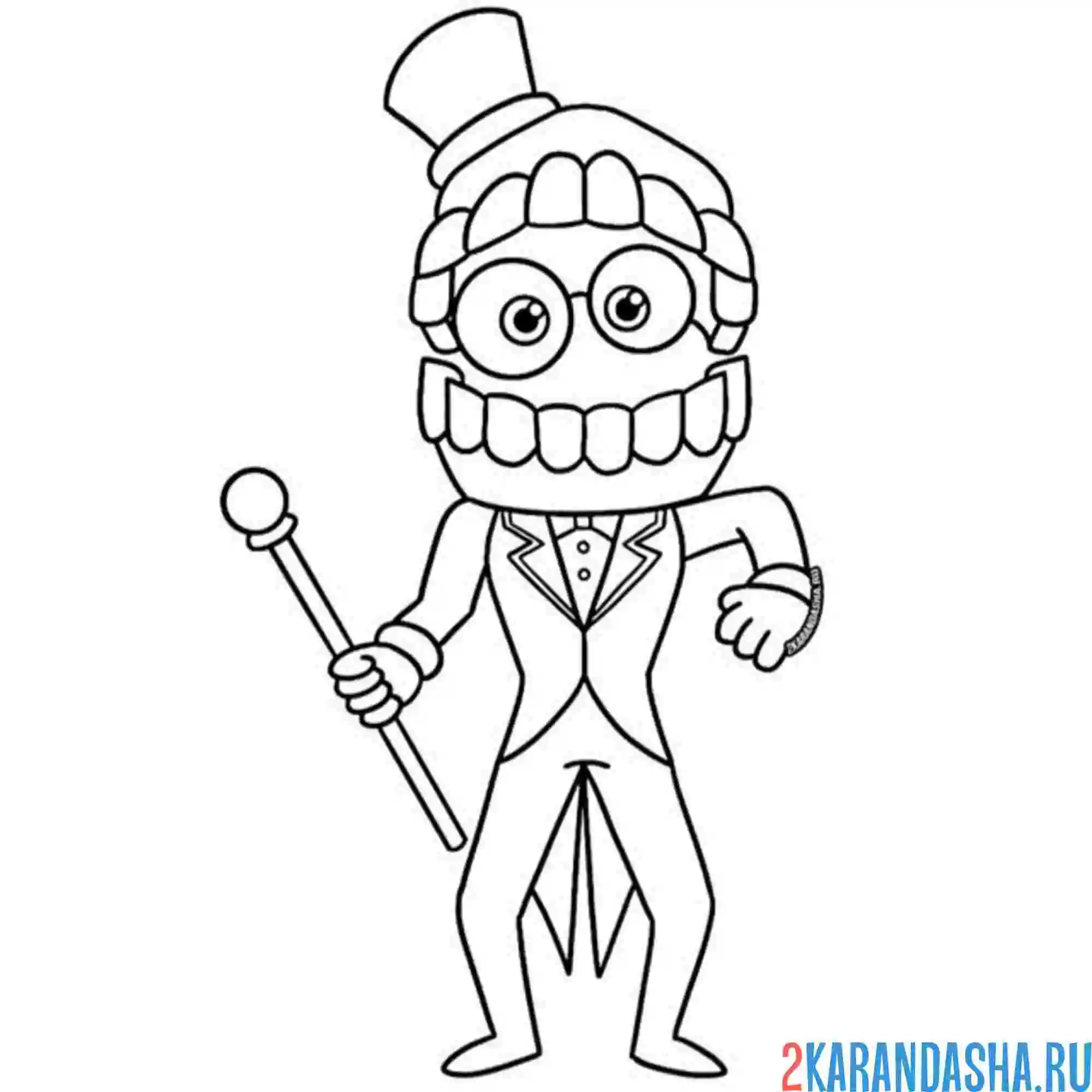 Раскраска кейн удивительный цифровой цирк