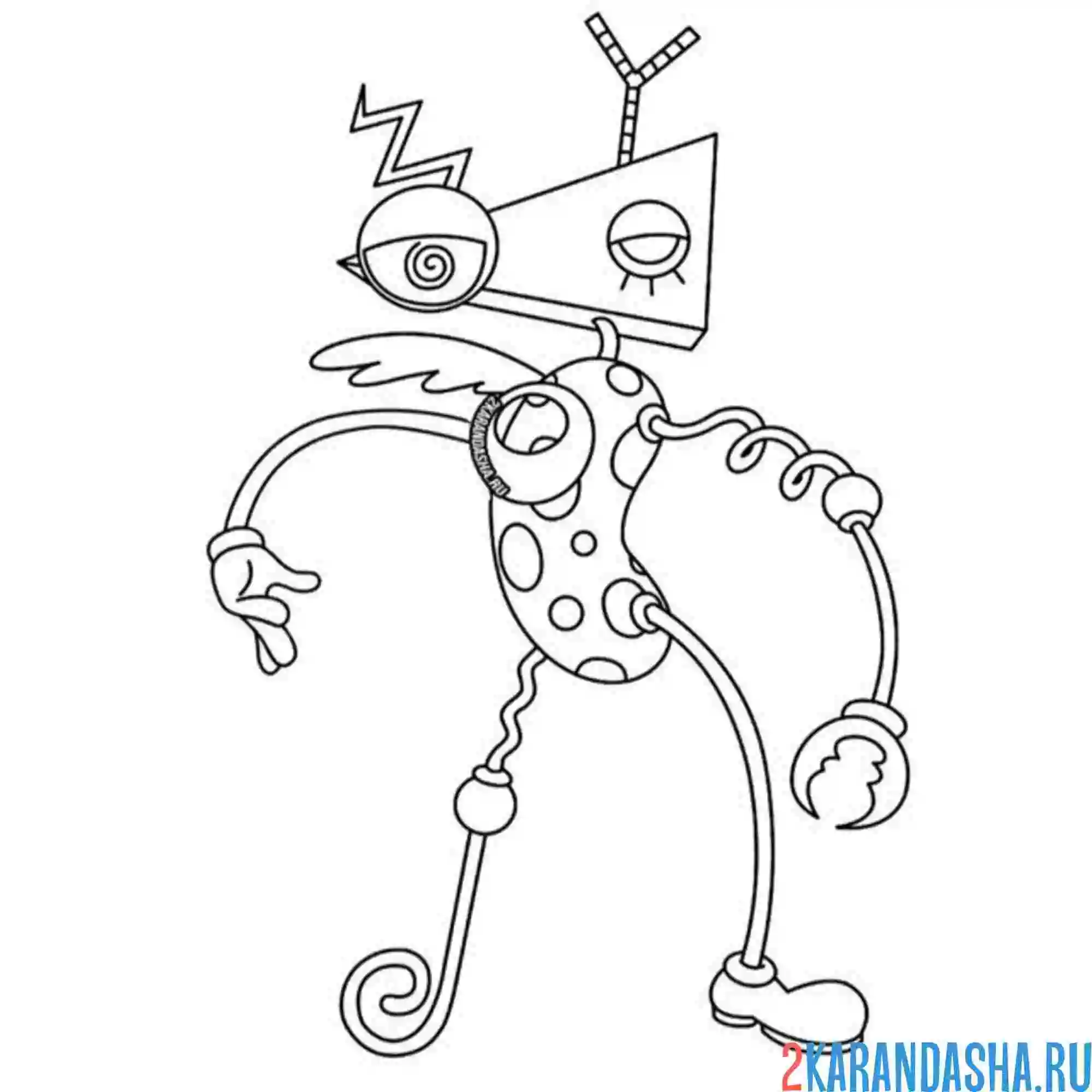 Раскраска удивительный цифровой цирк зубл