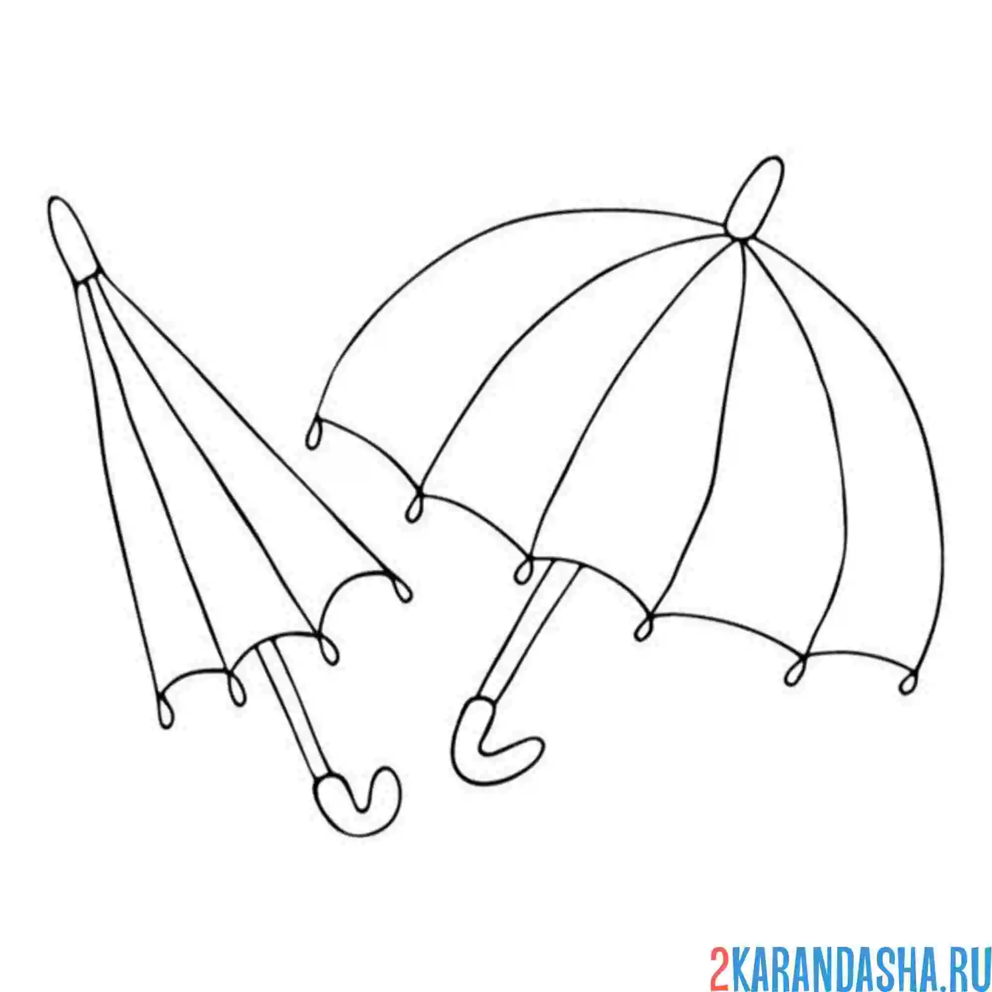 Раскраска два зонта