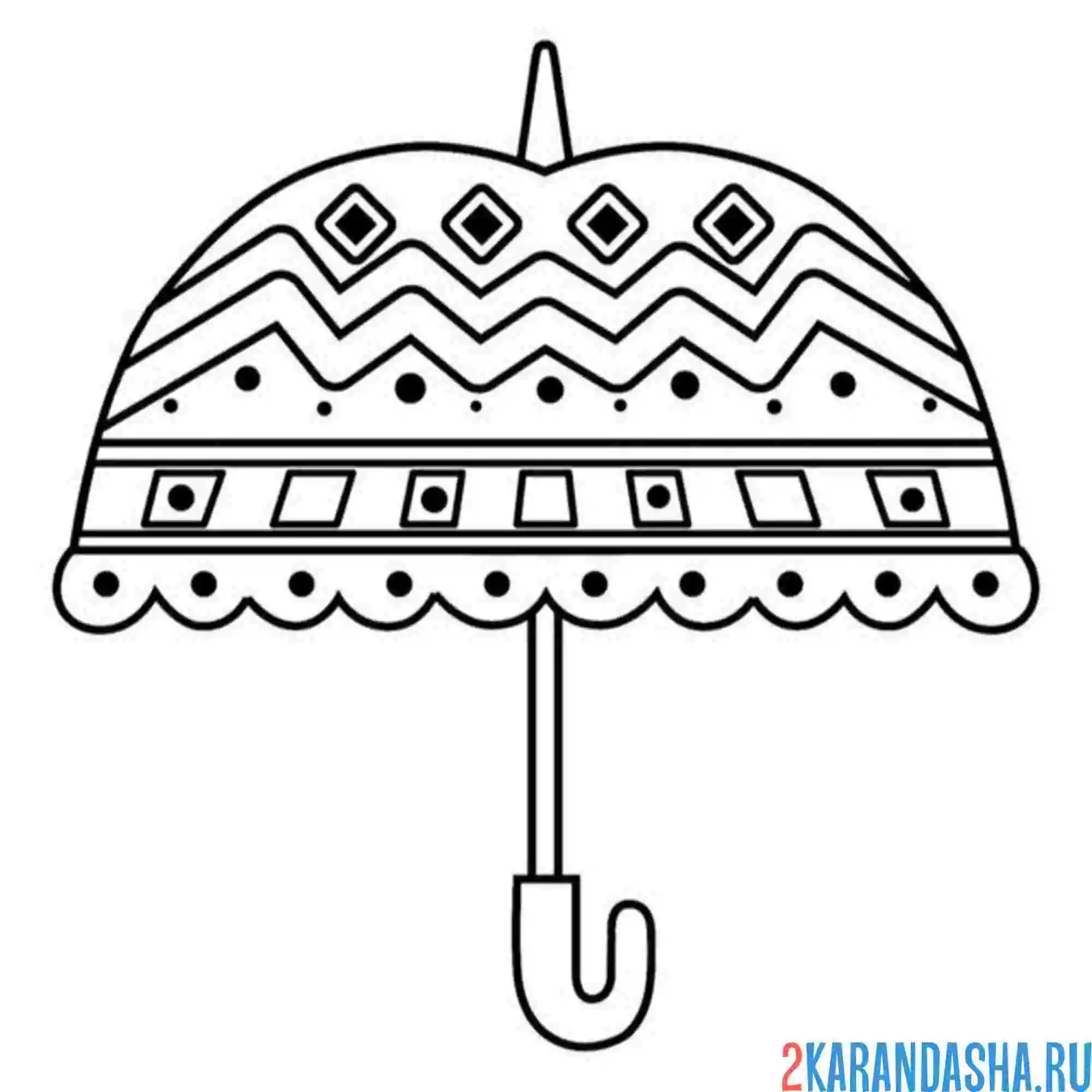 Раскраска зонтик мотивы испании
