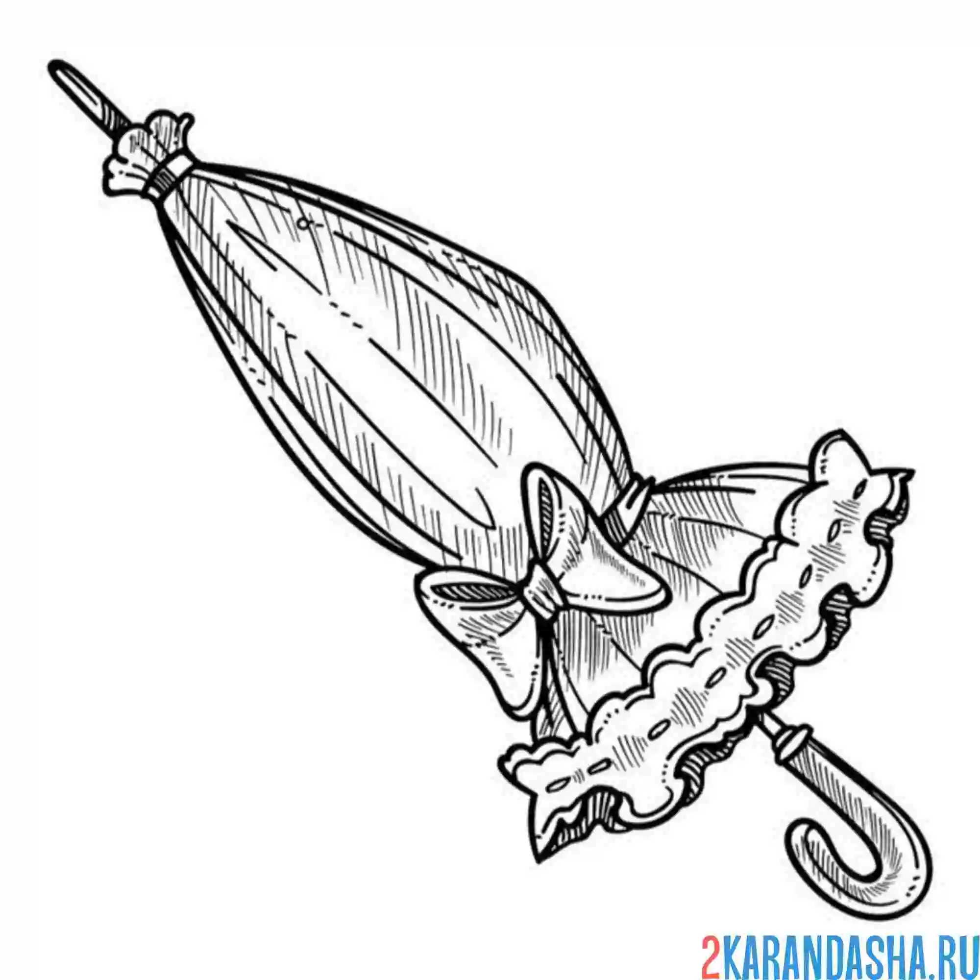 Раскраска дамский зонтик