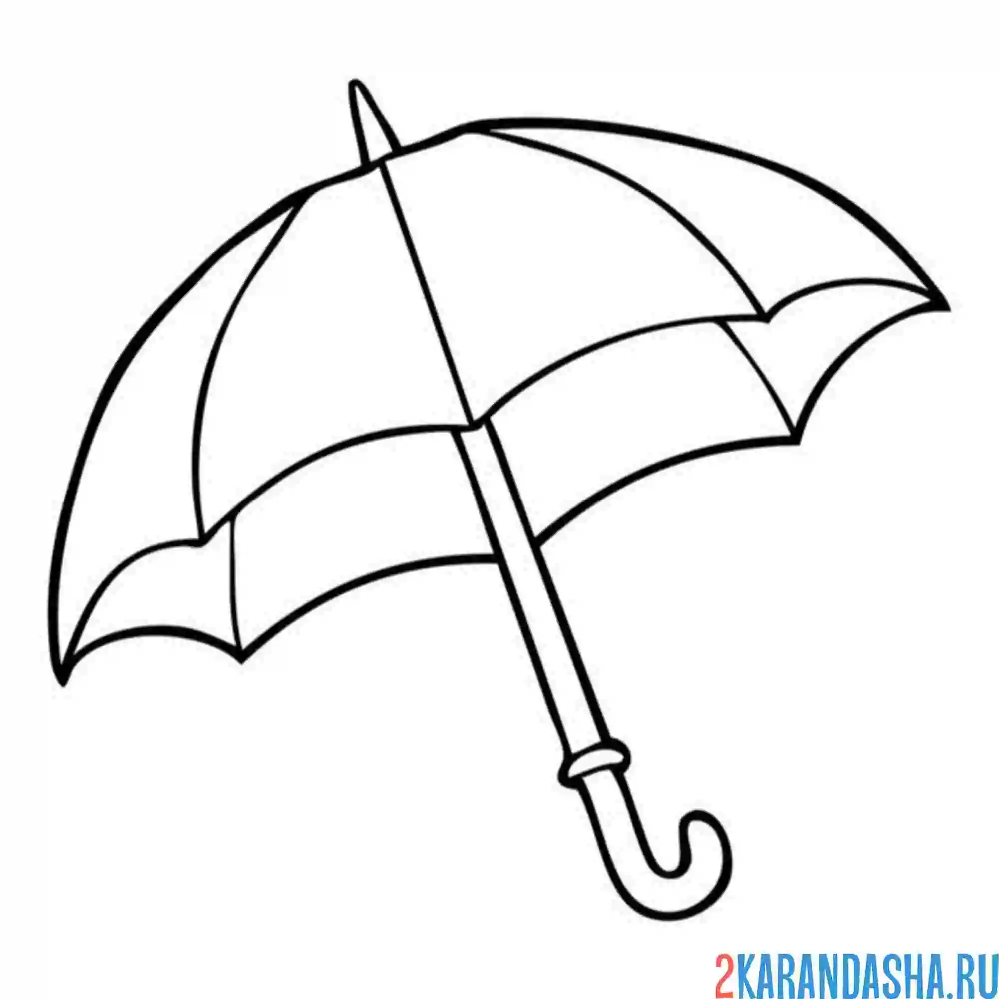 Раскраска зонт простой