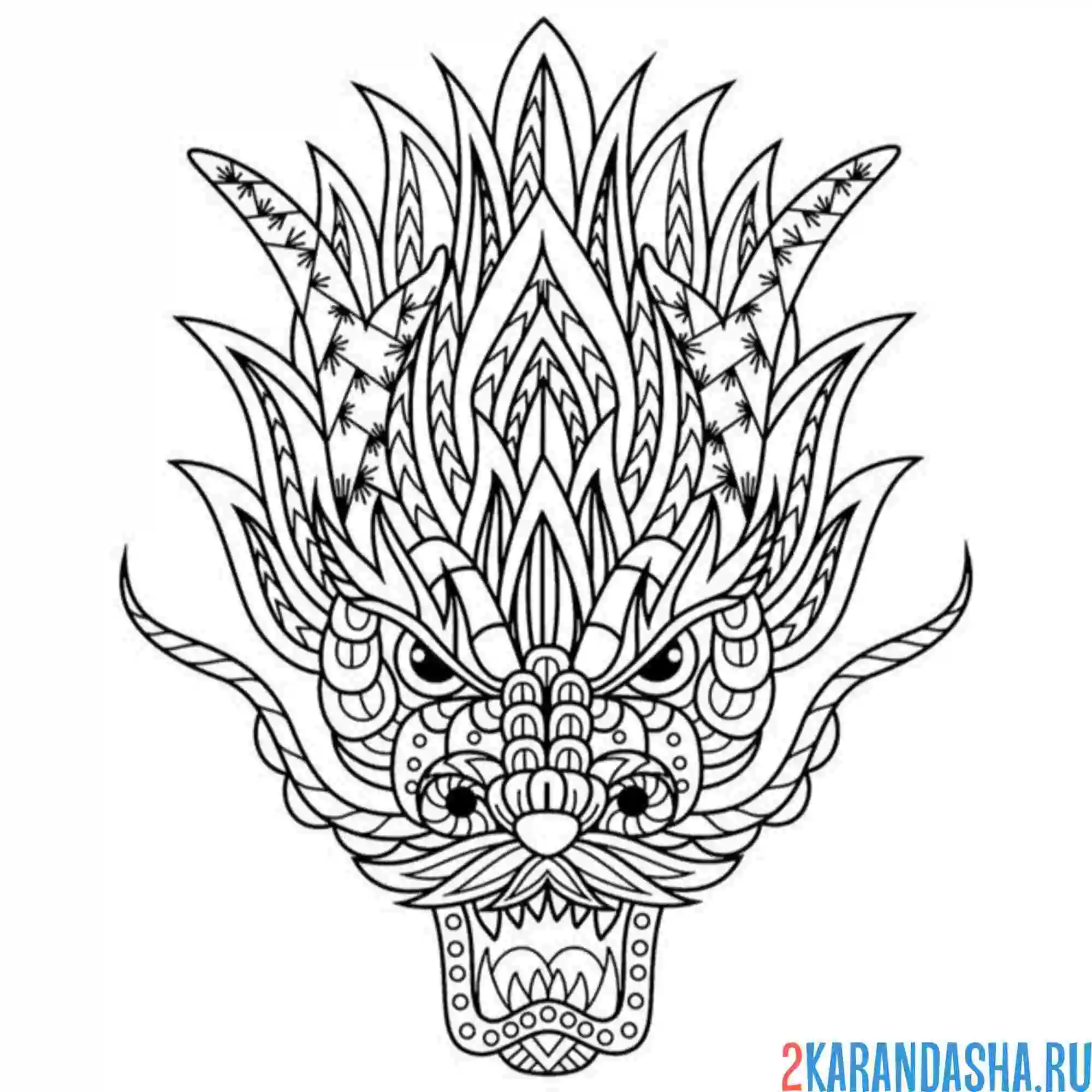 Раскраска китайский дракон 2024