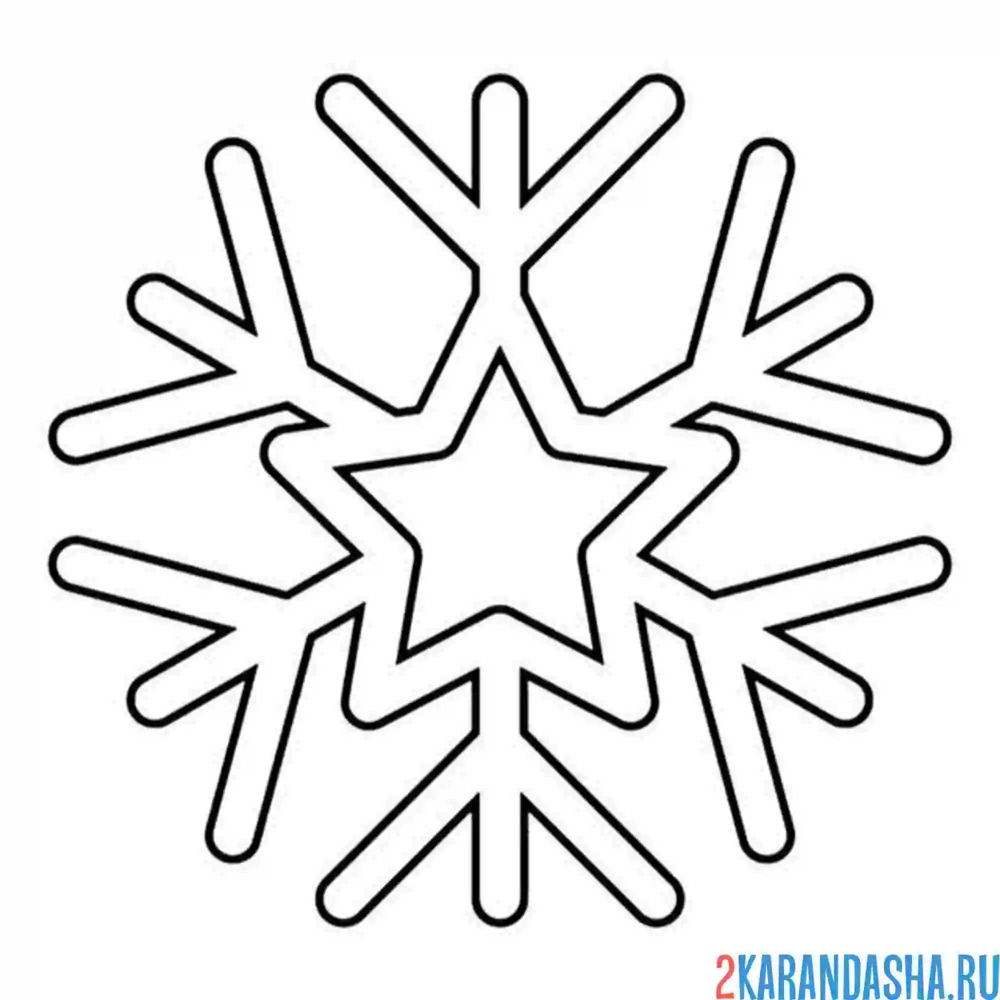 Раскраска снежинка для малышей