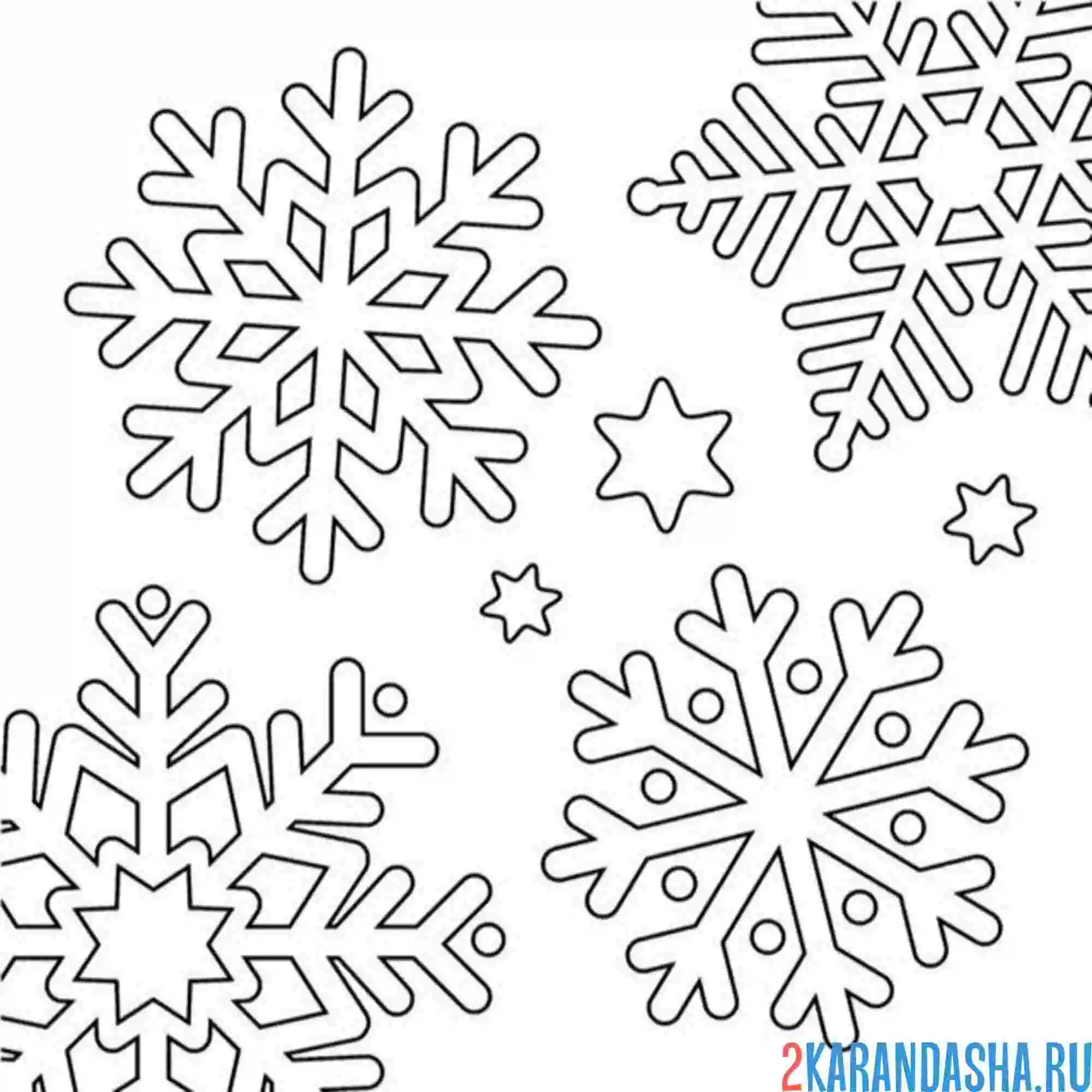 Раскраска снежинки на листе