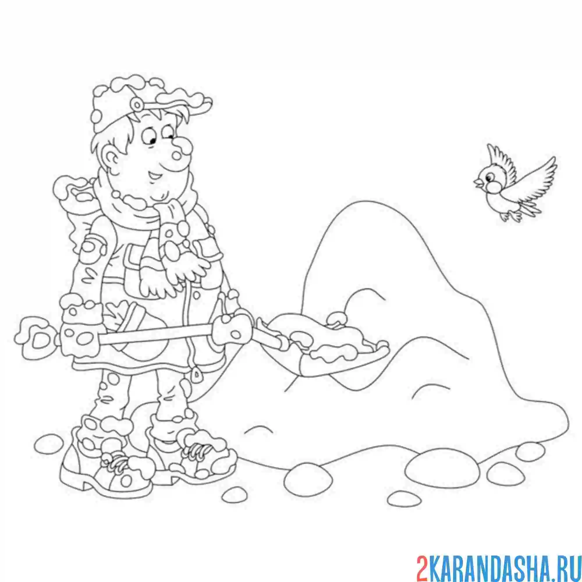 Раскраска валит снег