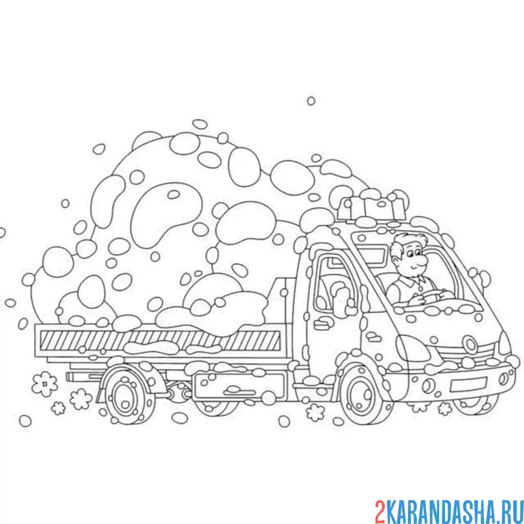 Раскраска машина со снегом