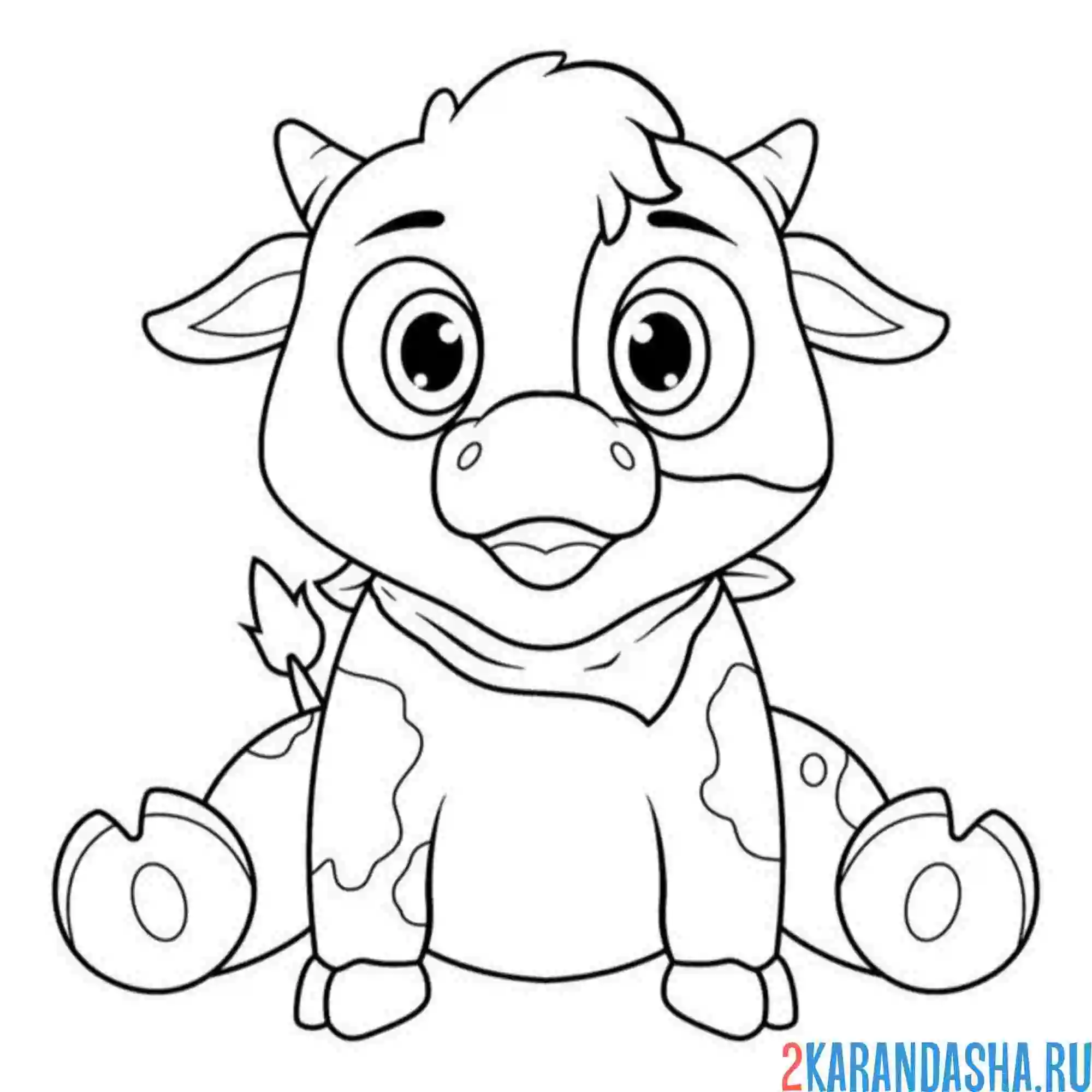 Раскраска коровка малышка