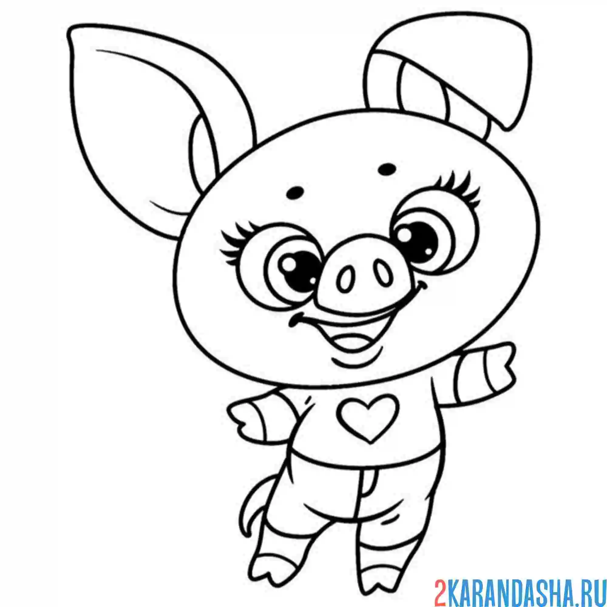 Раскраска поросенок свинка