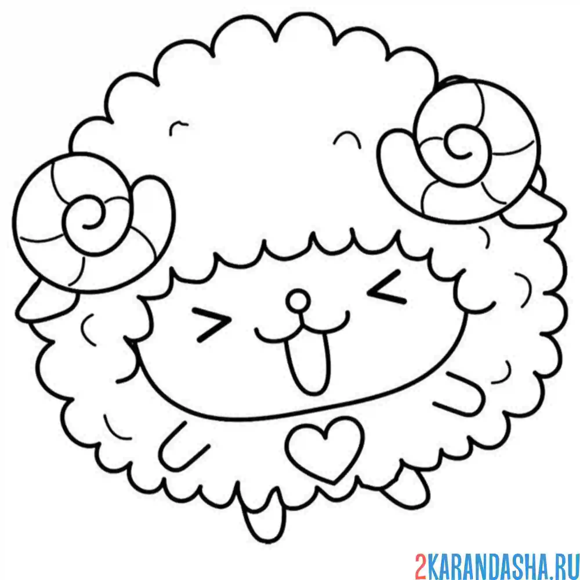 Раскраска смешной баран