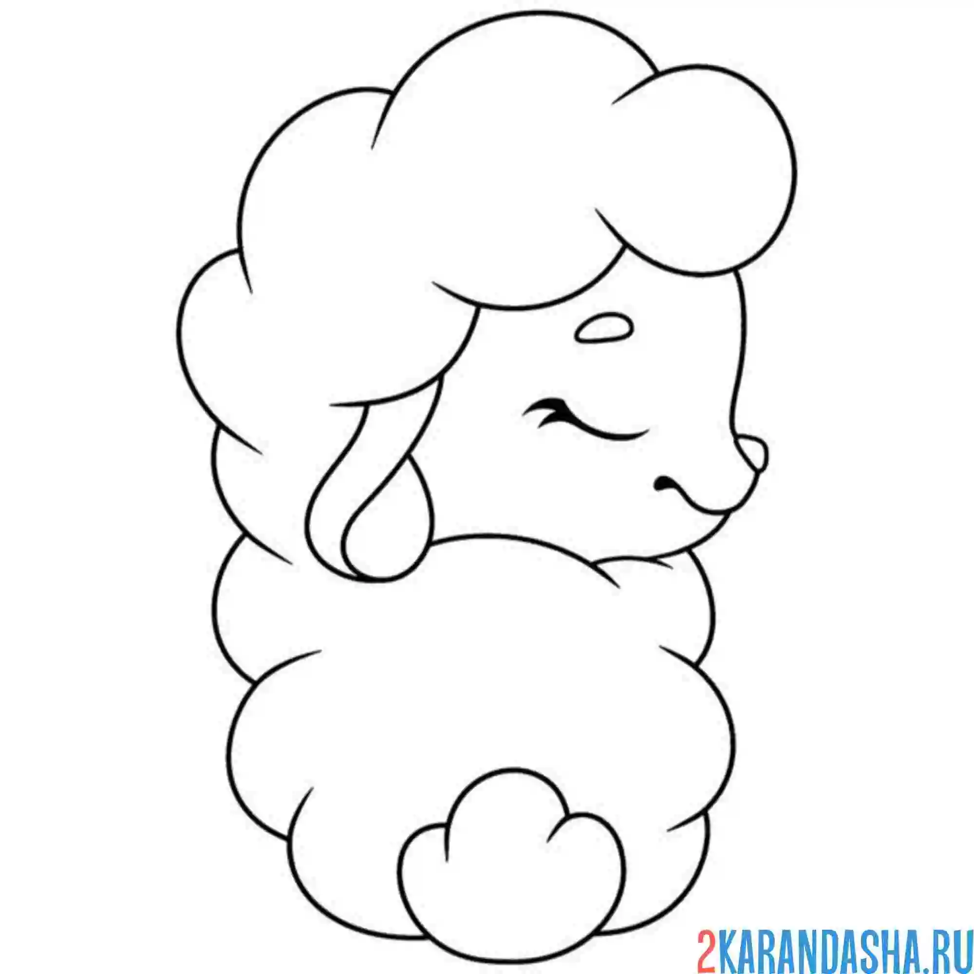 Раскраска очень милая овечка