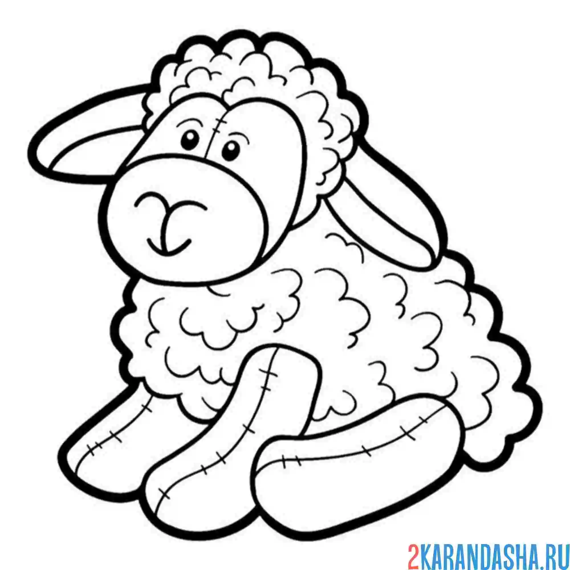 Раскраска игрушка овечка