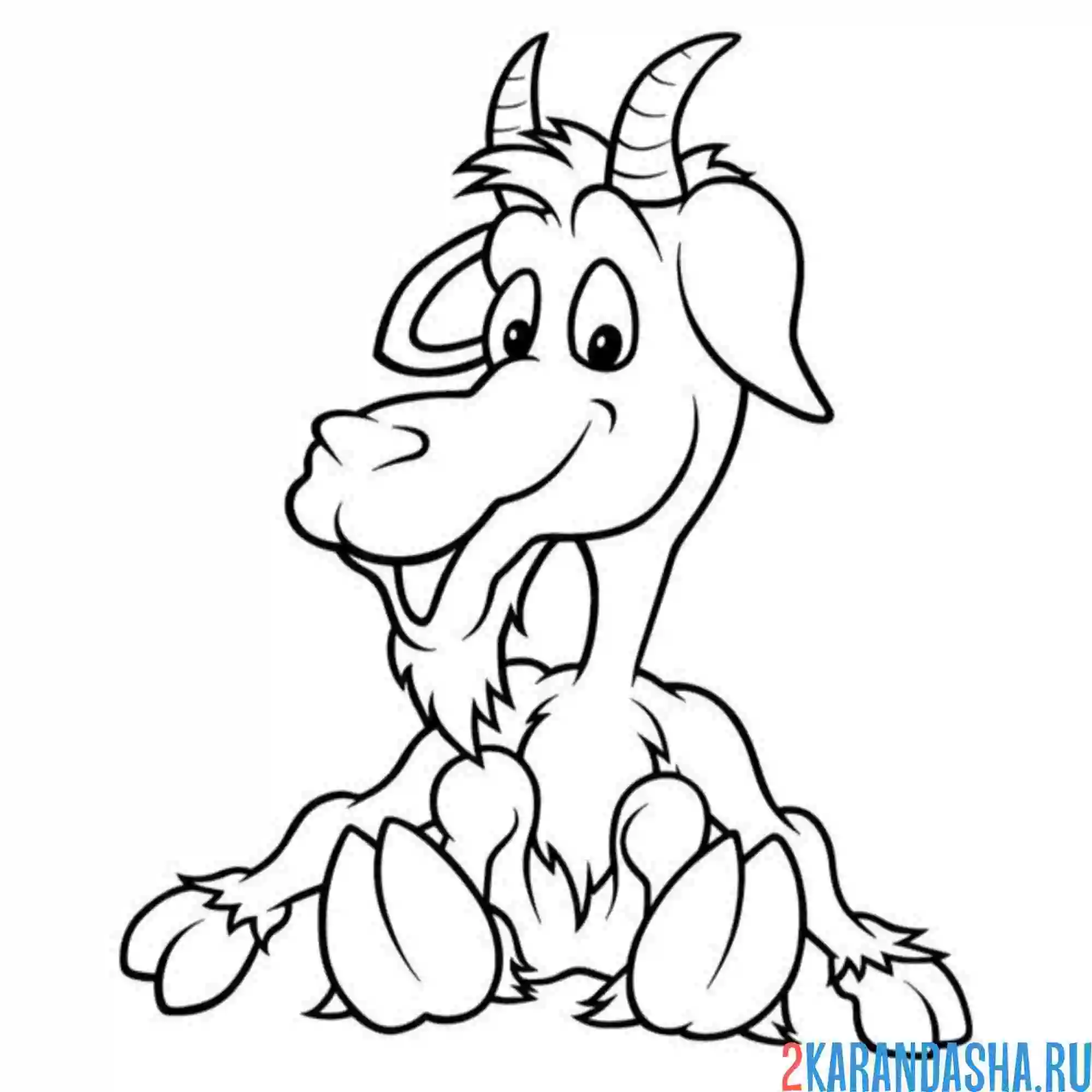 Раскраска козел сидит